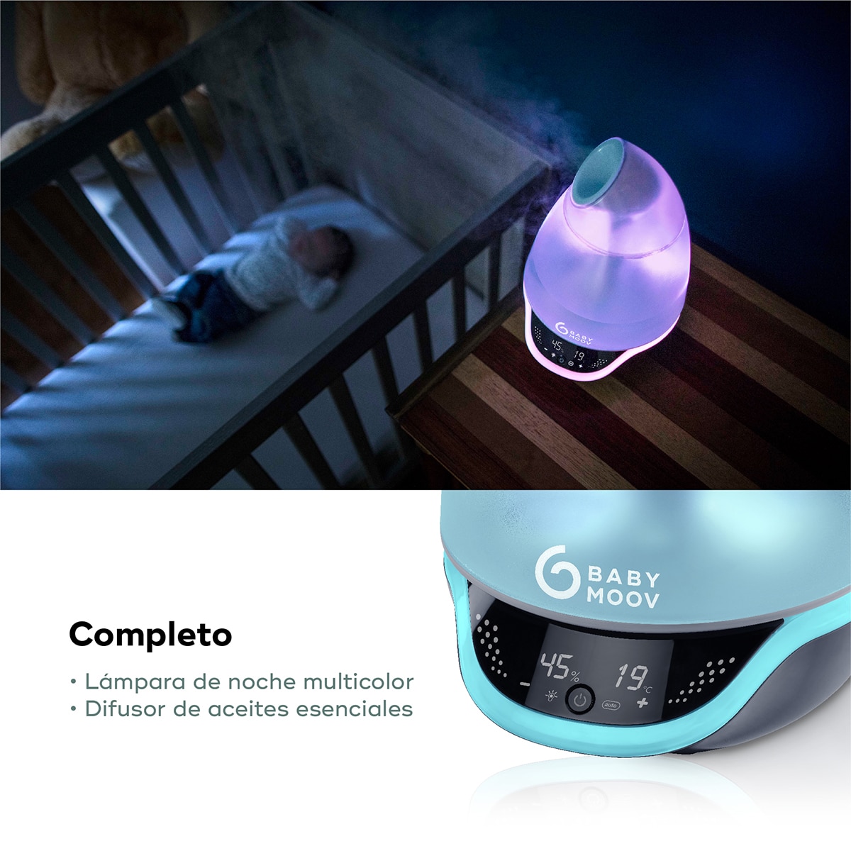Humidificador Silencioso com Vapor Frio / Candeeiro de Noite Hygro(+) Transparente-5