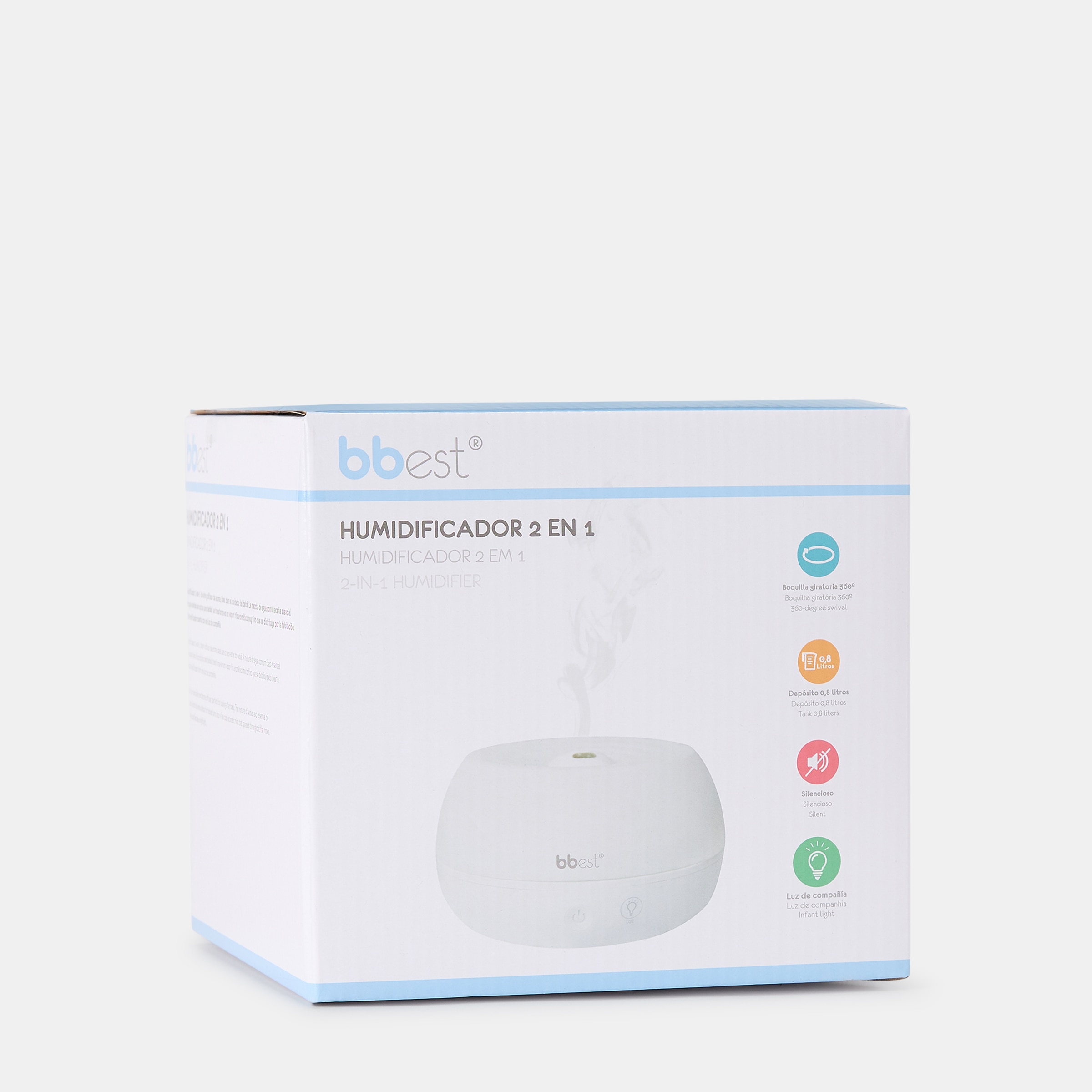 Humidificador 0,8 L com Luz de Presença Branco-5
