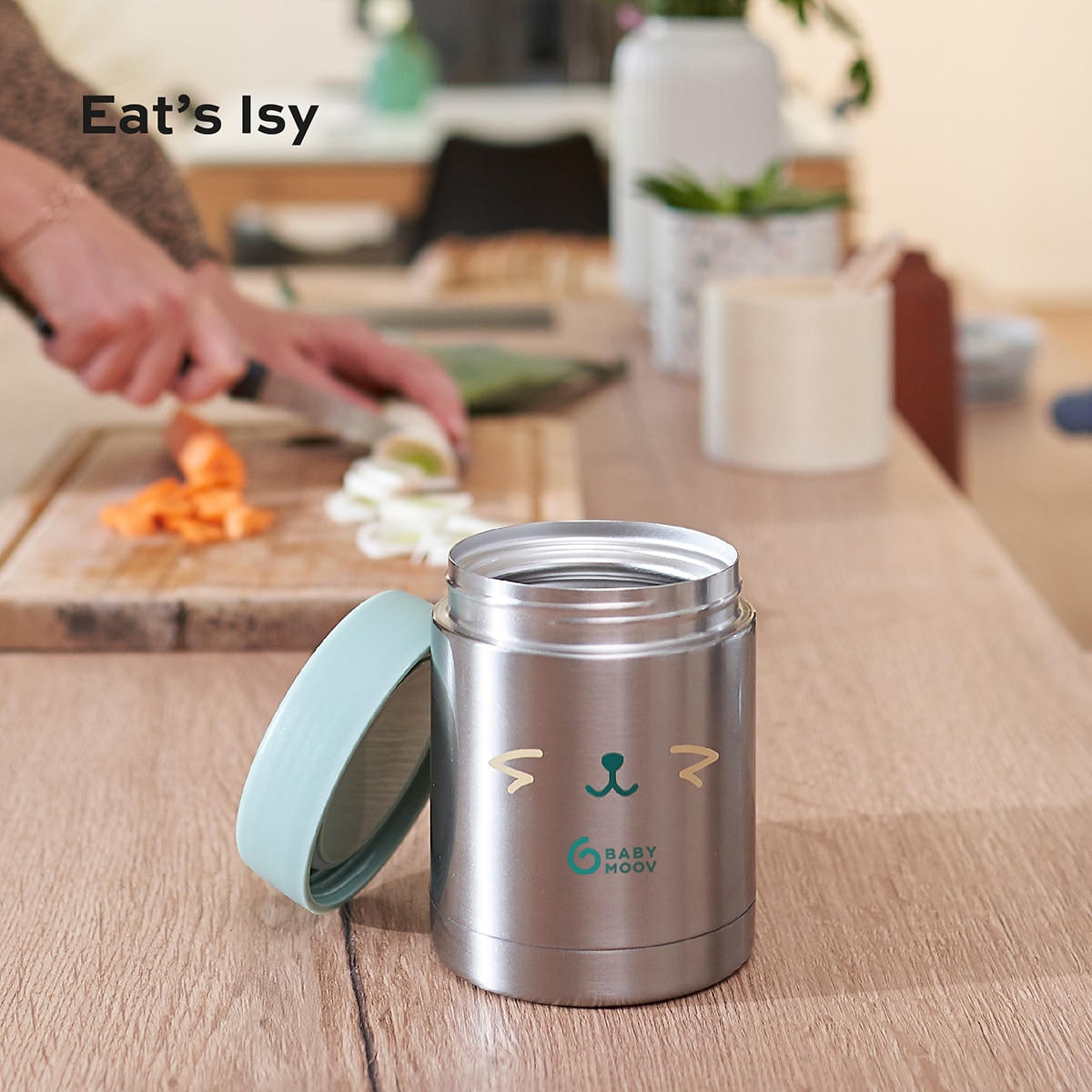 Recipiente de Aço Inoxidável Eat's Isy - 350 ml Verde-2