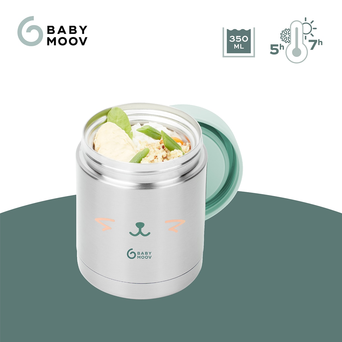 Recipiente de Aço Inoxidável Eat's Isy - 350 ml Verde-3