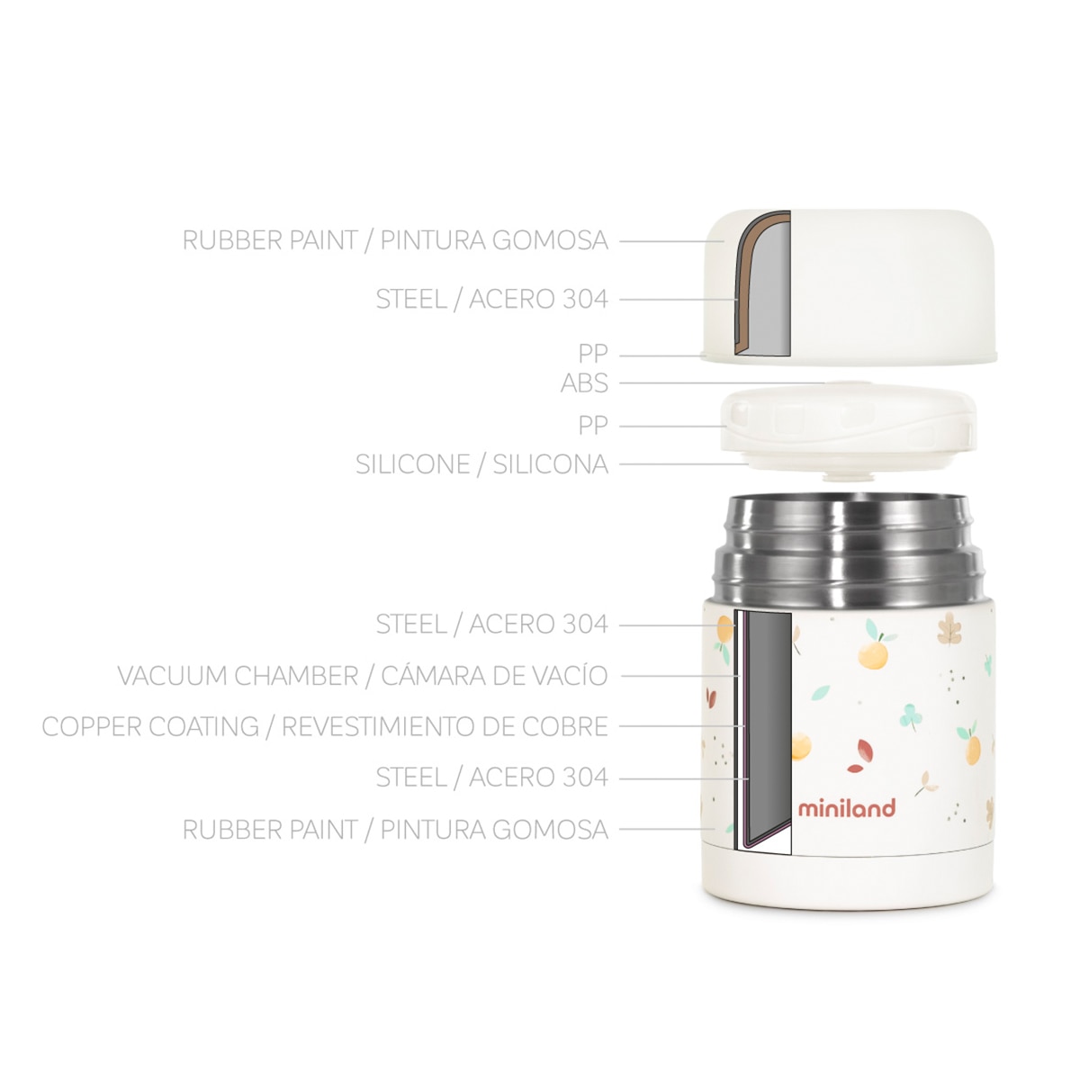 Termo de Sólidos Thermy Coleção Valencia - 600 ml Creme-3