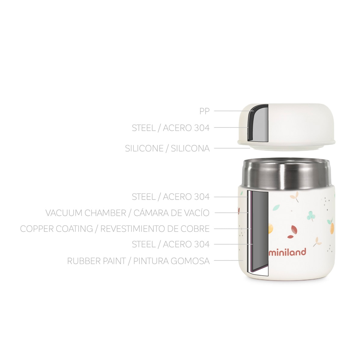 Termo de Sólidos Thermy Mini Coleção Valencia - 280 ml Creme-3