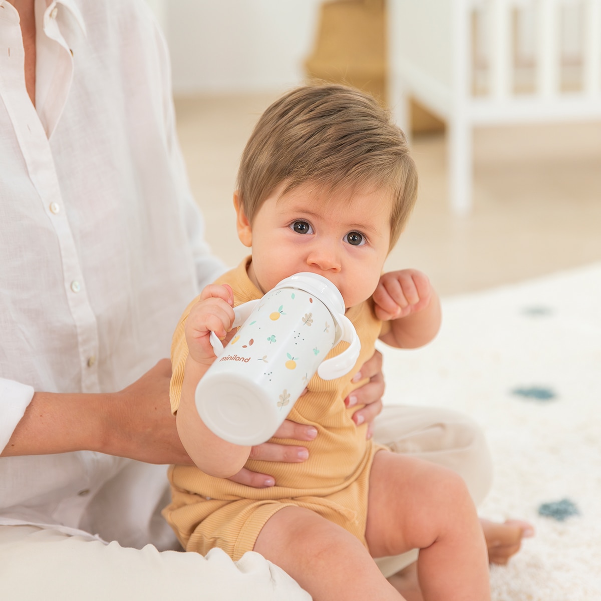 Garrafa Térmica com Tetina Thermobaby Coleção Valencia Creme-5