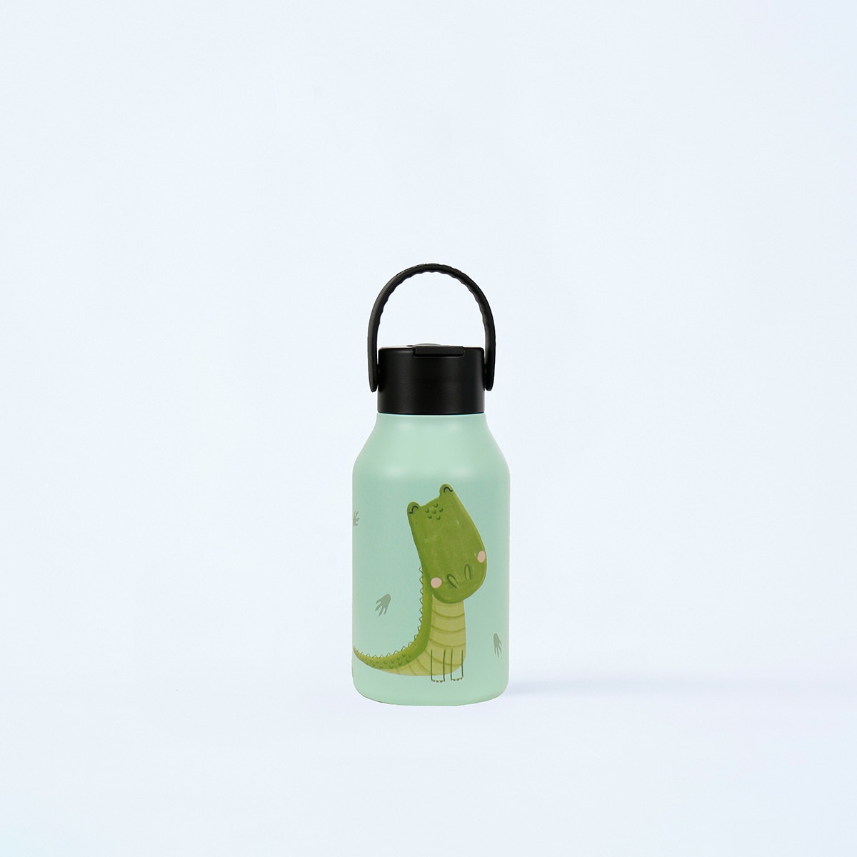 Botella térmica Runbott 350ml Cocodrilo colección Little Zoo - Verde anticuario Verde anticuario-1