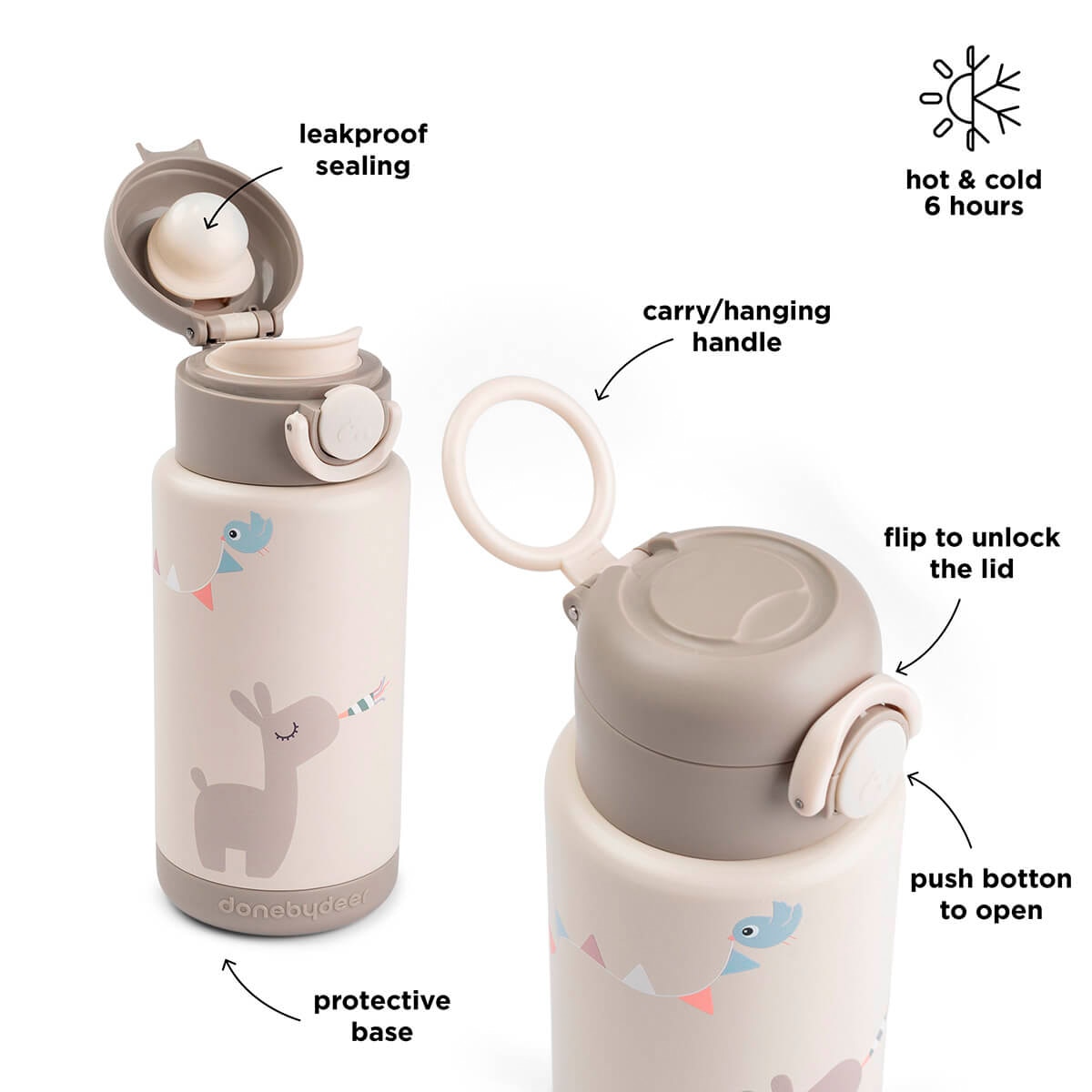 Botella térmica Done by Deer 380ml - Arena Arena-4