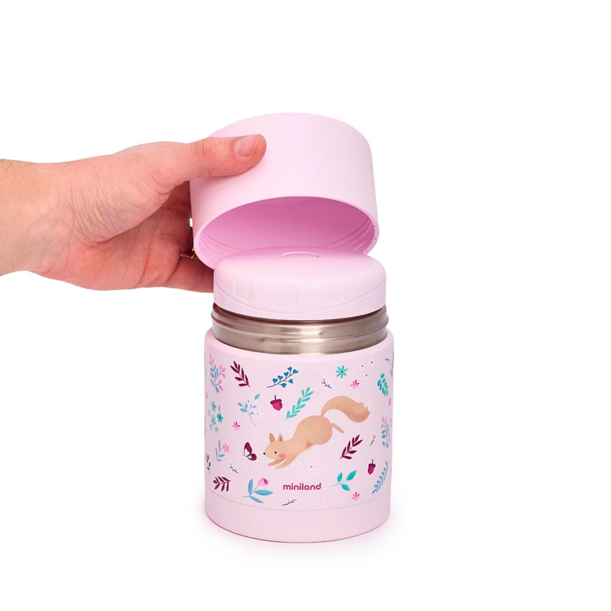 Garrafa Térmica para Alimentos Sólidos Miniland Thermy 600ml Coleção Dreamland Rosa-claro-3