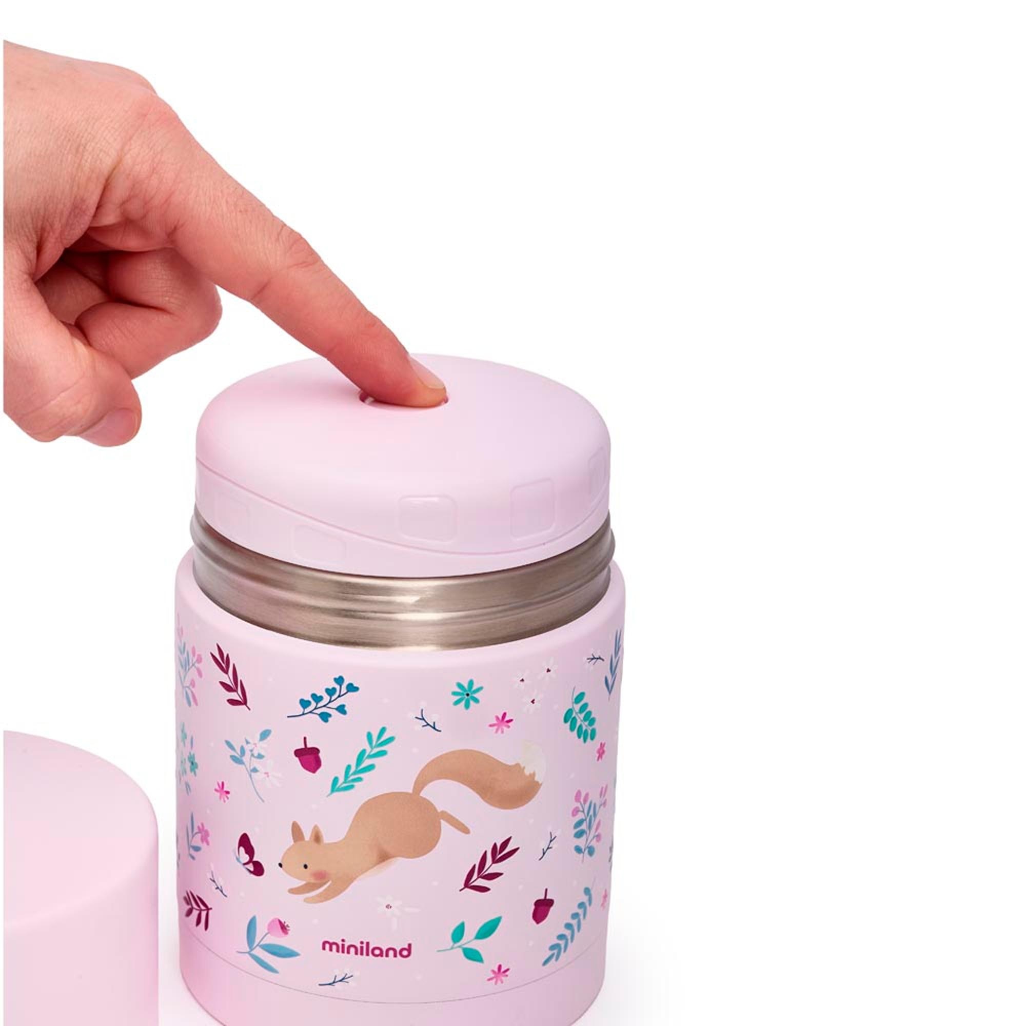 Garrafa Térmica para Alimentos Sólidos Miniland Thermy 600ml Coleção Dreamland Rosa-claro-4