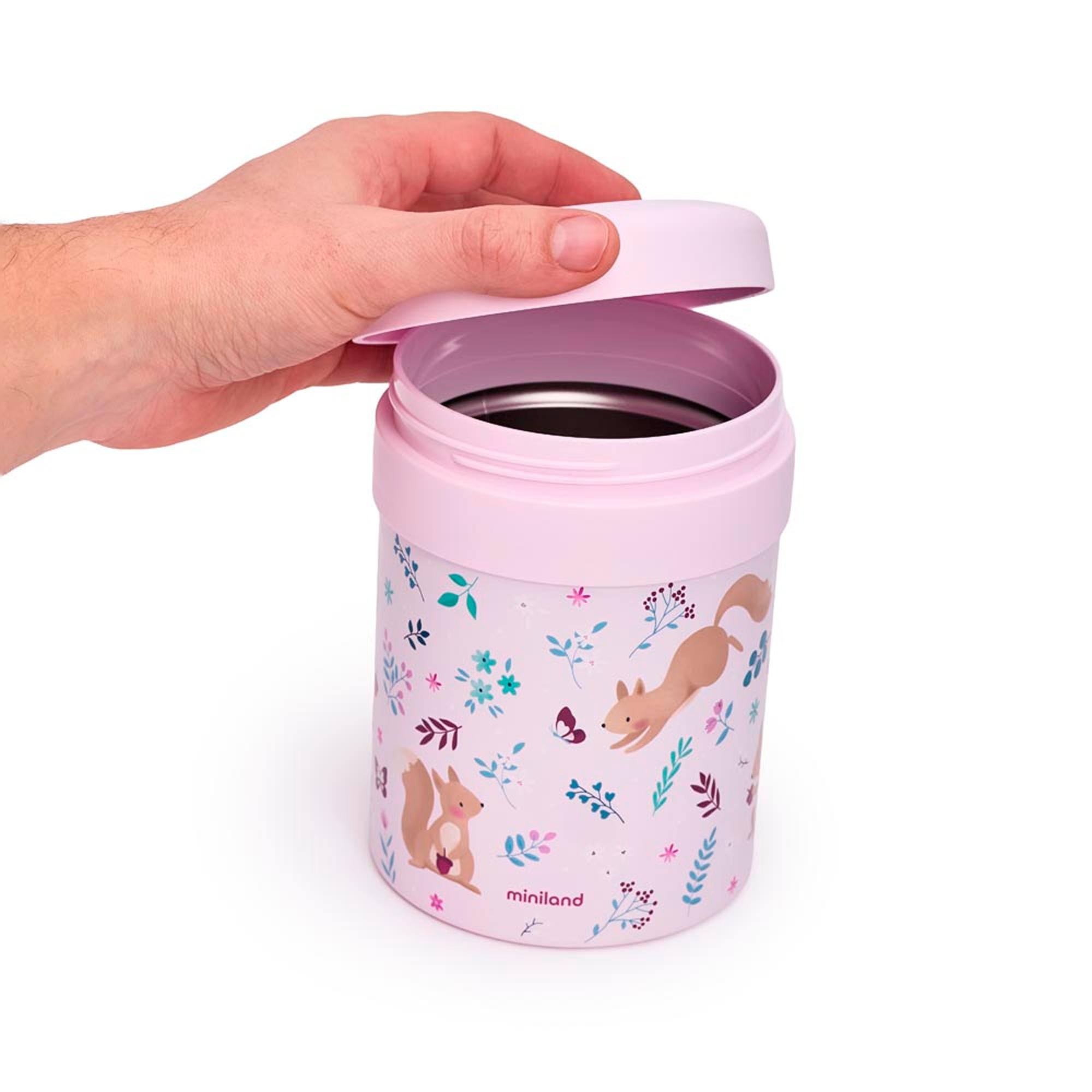 Garrafa Térmica para Alimentos Sólidos Miniland Thermetic 700ml Coleção Dreamland Rosa-claro-3
