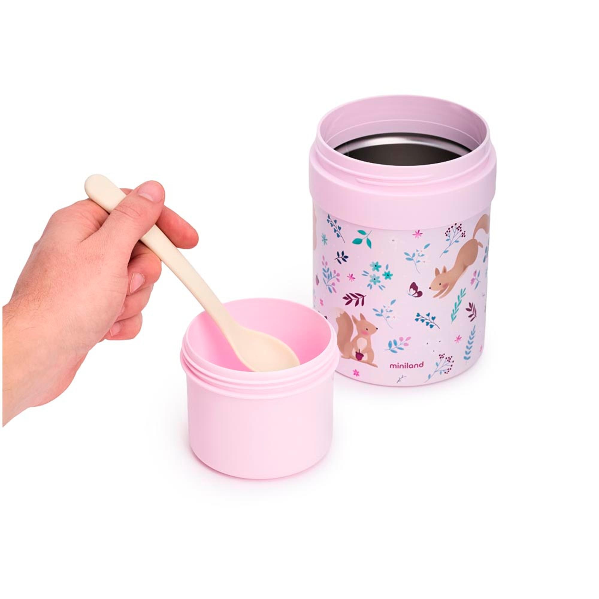 Garrafa Térmica para Alimentos Sólidos Miniland Thermetic 700ml Coleção Dreamland Rosa-claro-5