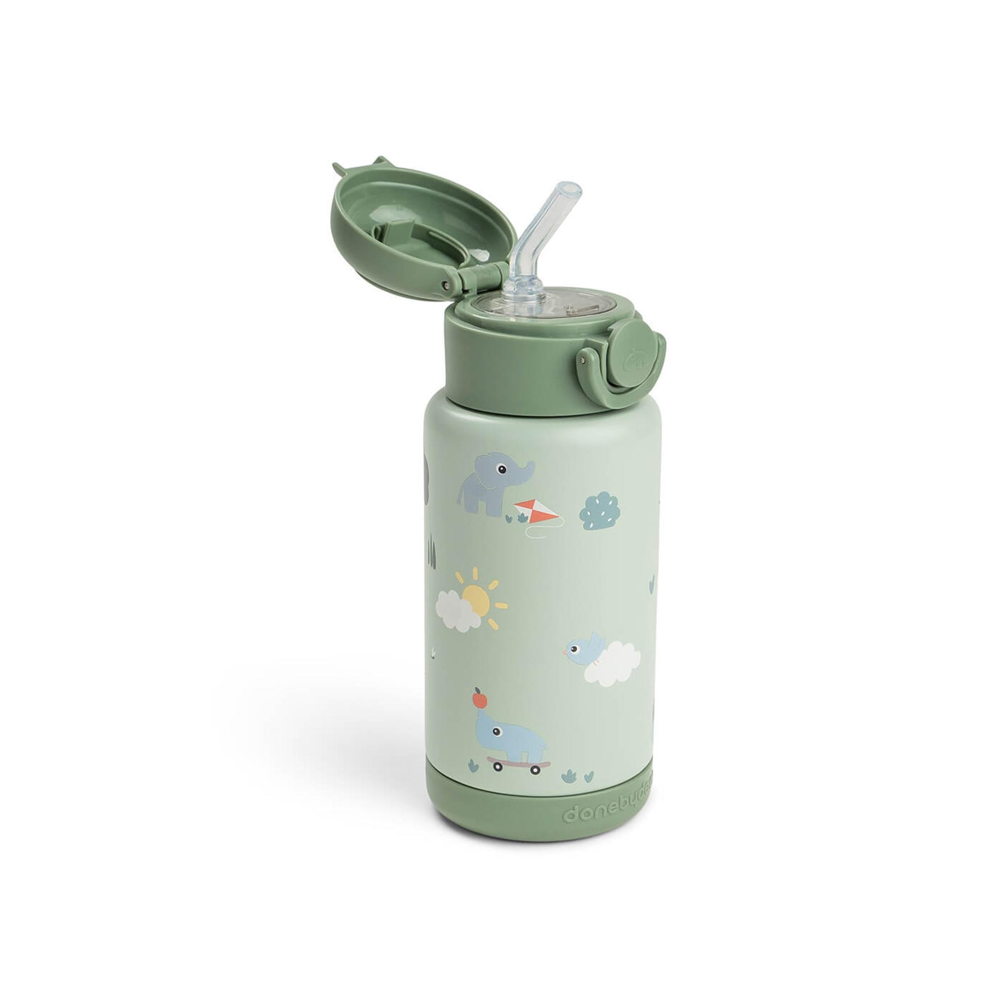 Garrafa Térmica com Palhinha - 340 ml Verde-claro-2