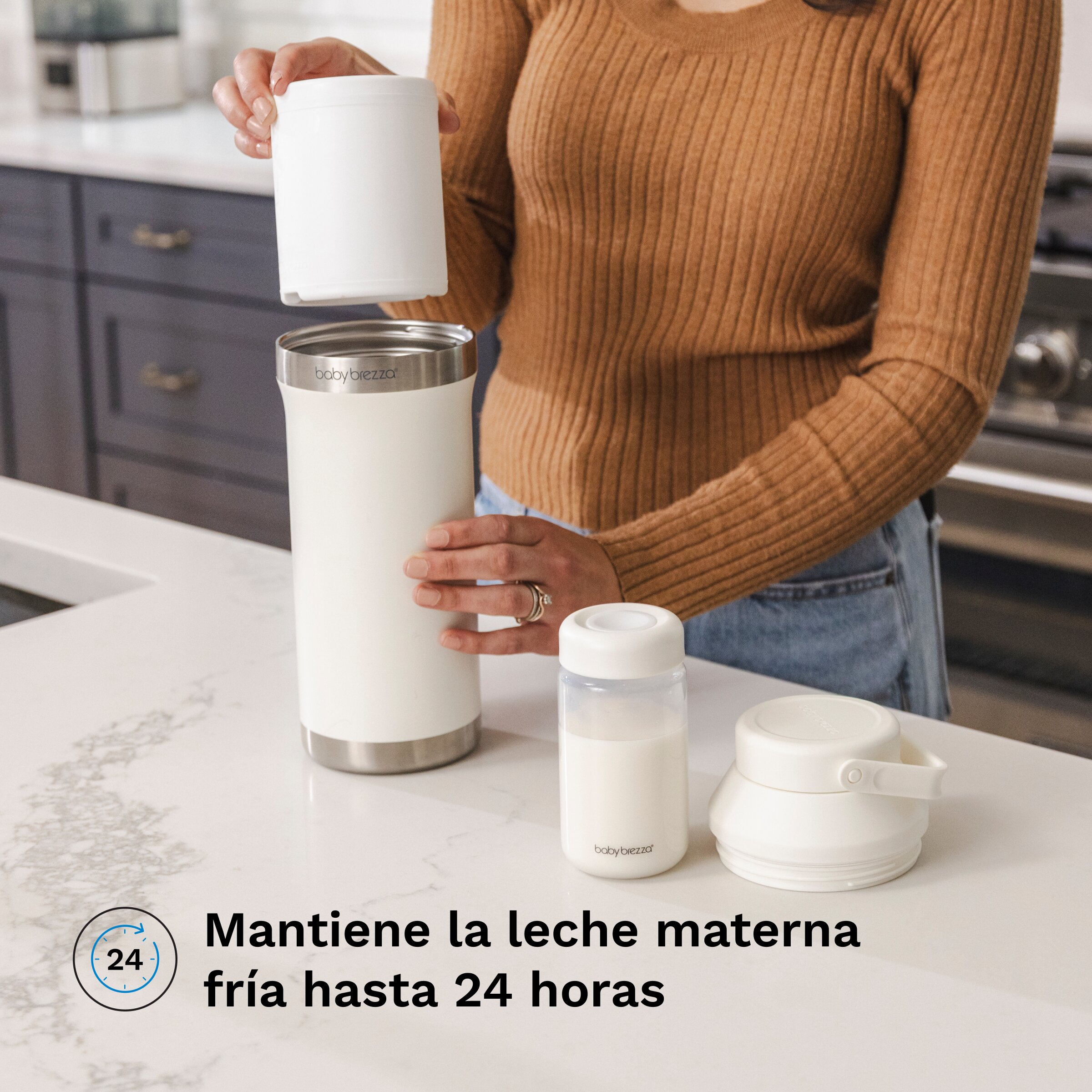 Termo portátil Babybrezza de leite materno Breastmilk Cooler 600 ml Branco-2