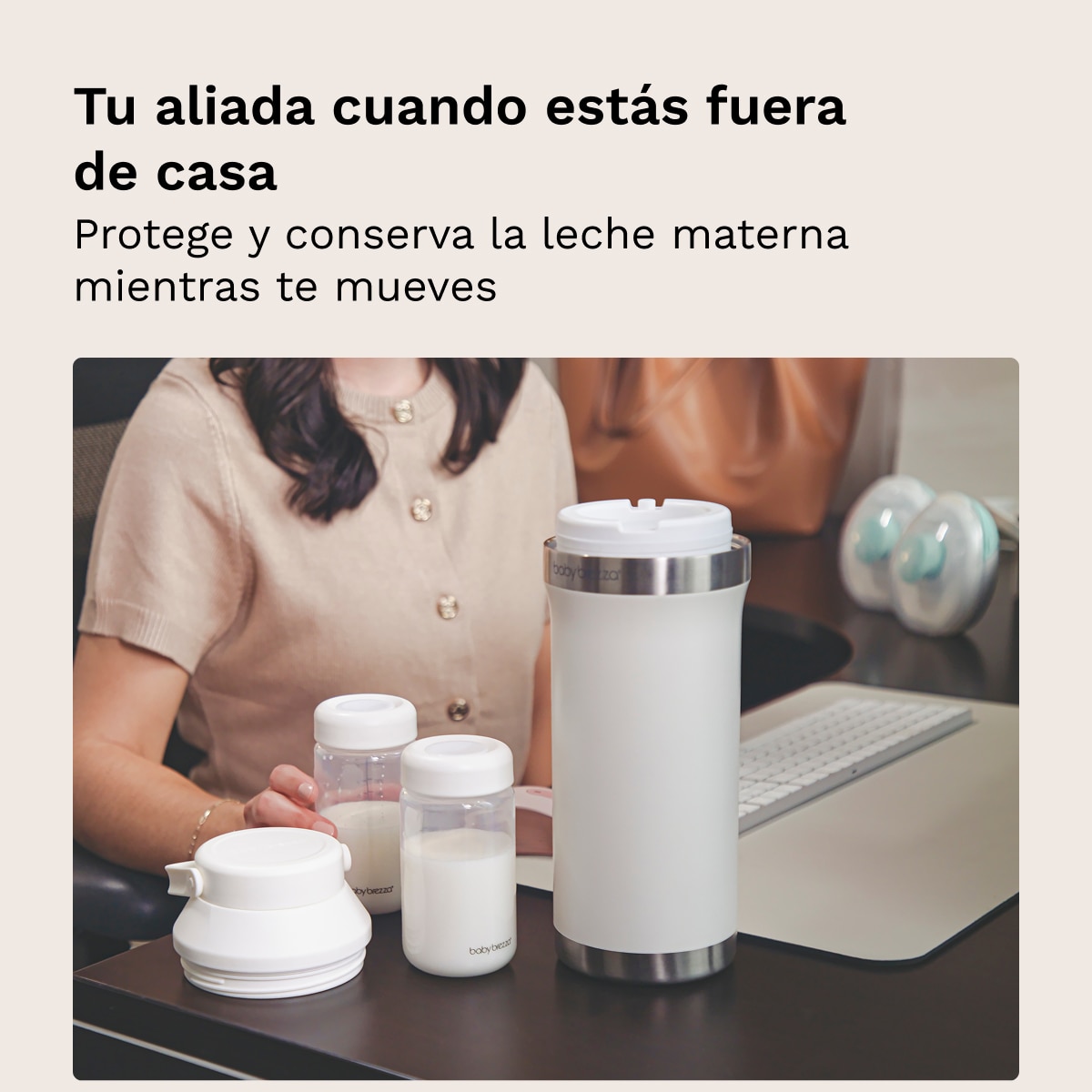 Termo portátil Babybrezza de leite materno Breastmilk Cooler 600 ml Branco-8