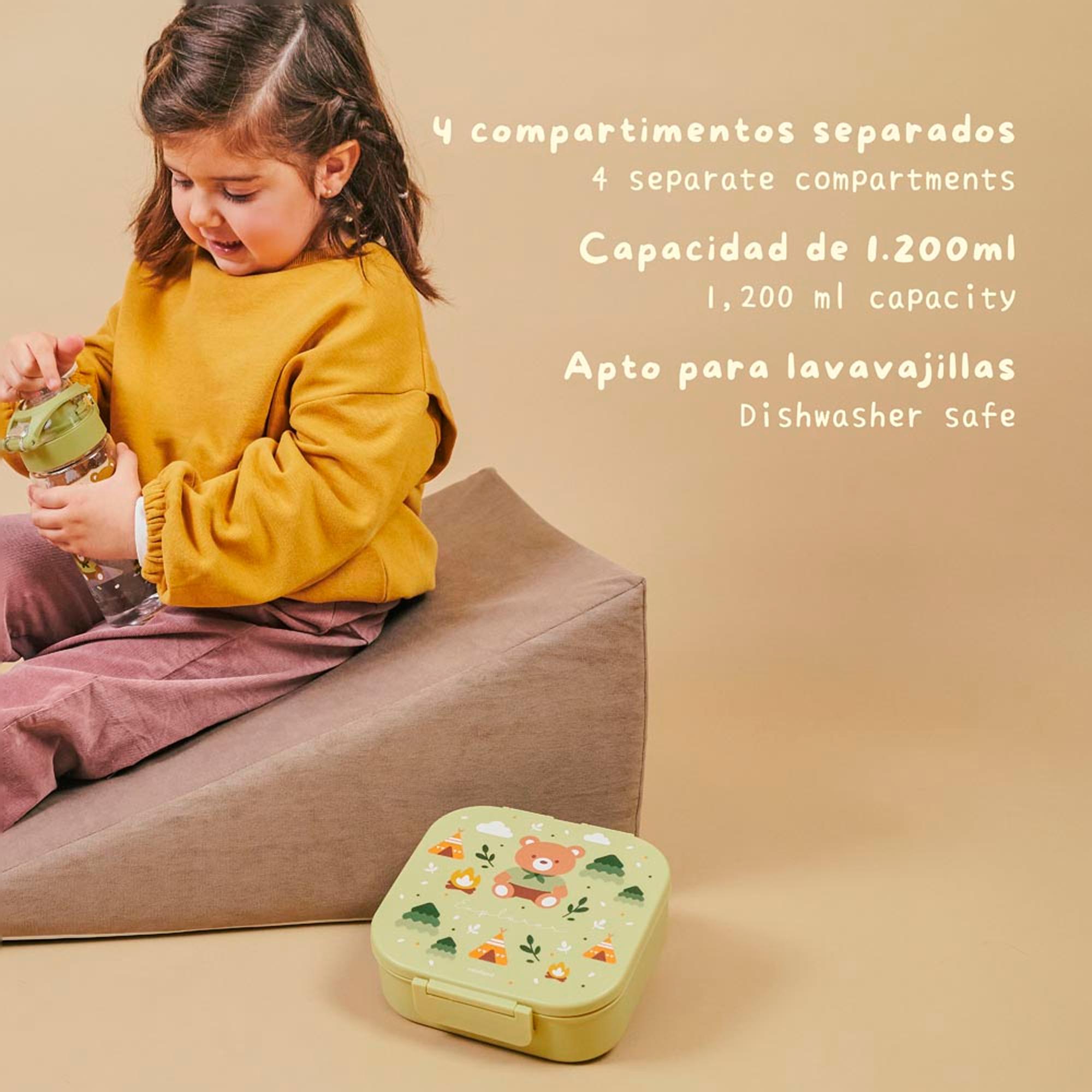 Recipiente Porta-Alimentos com Separadores Verde Primavera-6