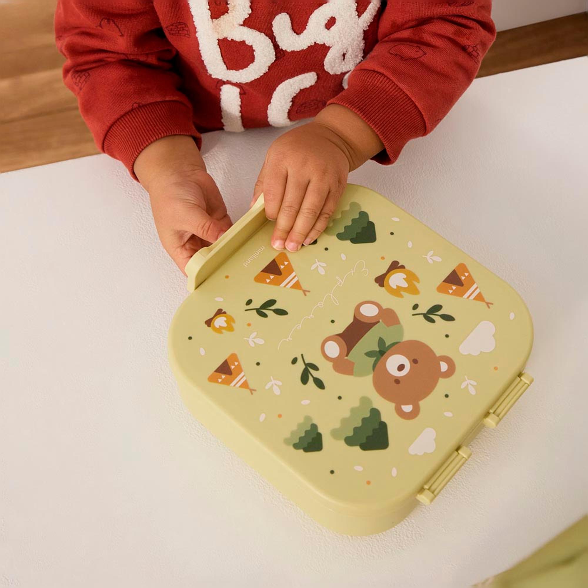 Recipiente Porta-Alimentos com Separadores Verde Primavera-10