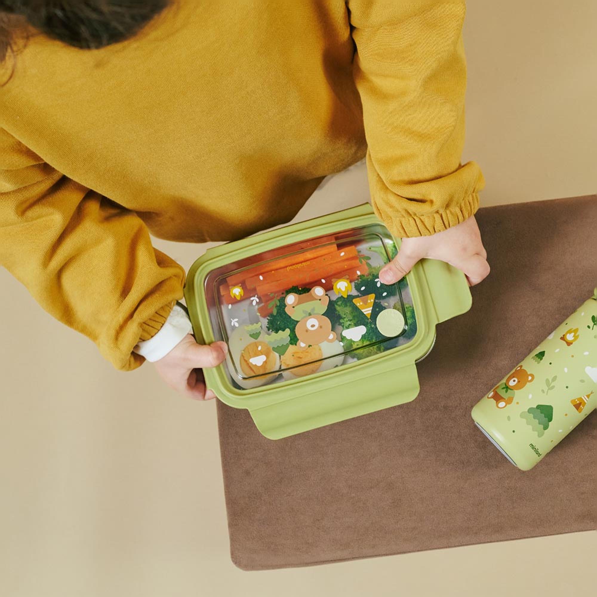 Recipiente porta alimentos Miniland aço Verde Primavera-11