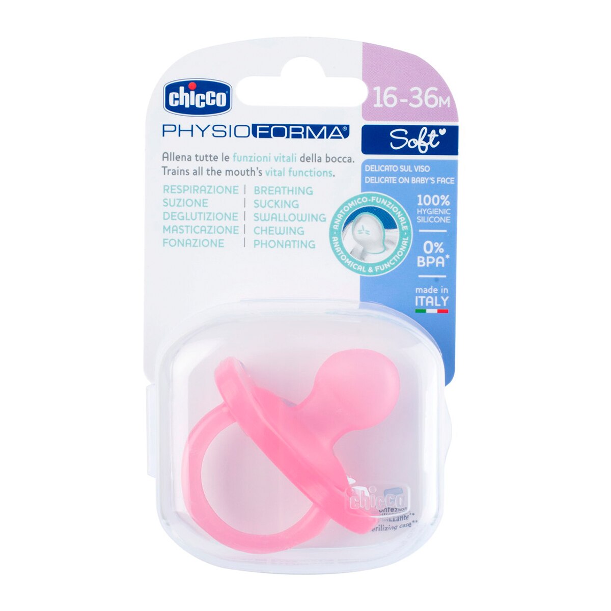 Chupeta Physio Soft Silicone 12-36m Chicco - rosa 4