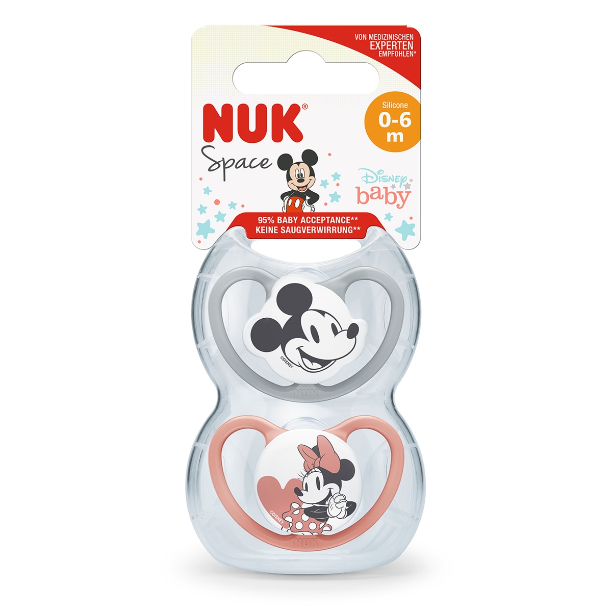 Chupetes silicona Nuk Space Minnie pack 2ud - Rojo Rojo-2