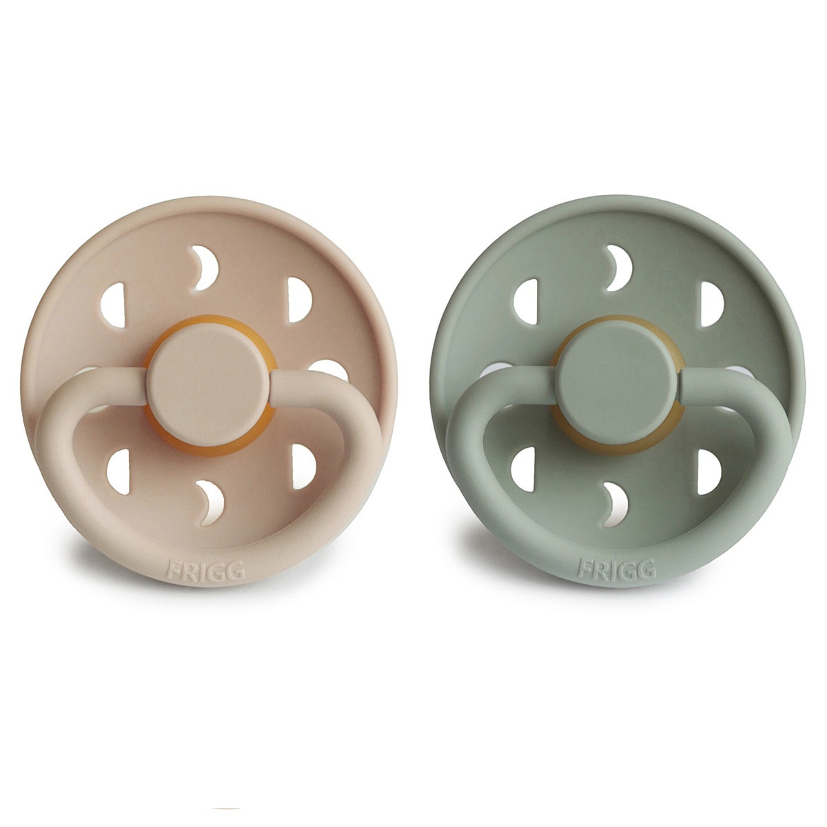 Chupete tetina redonda Frigg block moon phase latex 2ud - Verde anticuario Verde anticuario-2