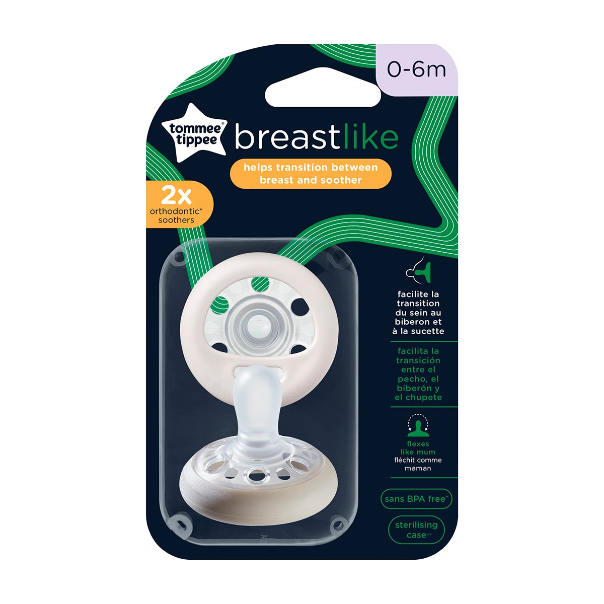 Chupete con Forma de Pecho de Tommee Tippee, 0-6 meses - Blanco Blanco-3