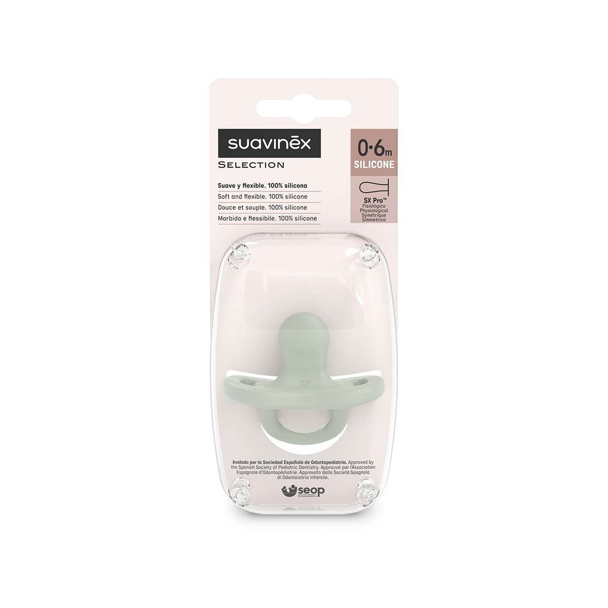 Chupete fisiológico Suavinex Sx Pro Colour Essence 0-6M - Verde mate Verde mate-3
