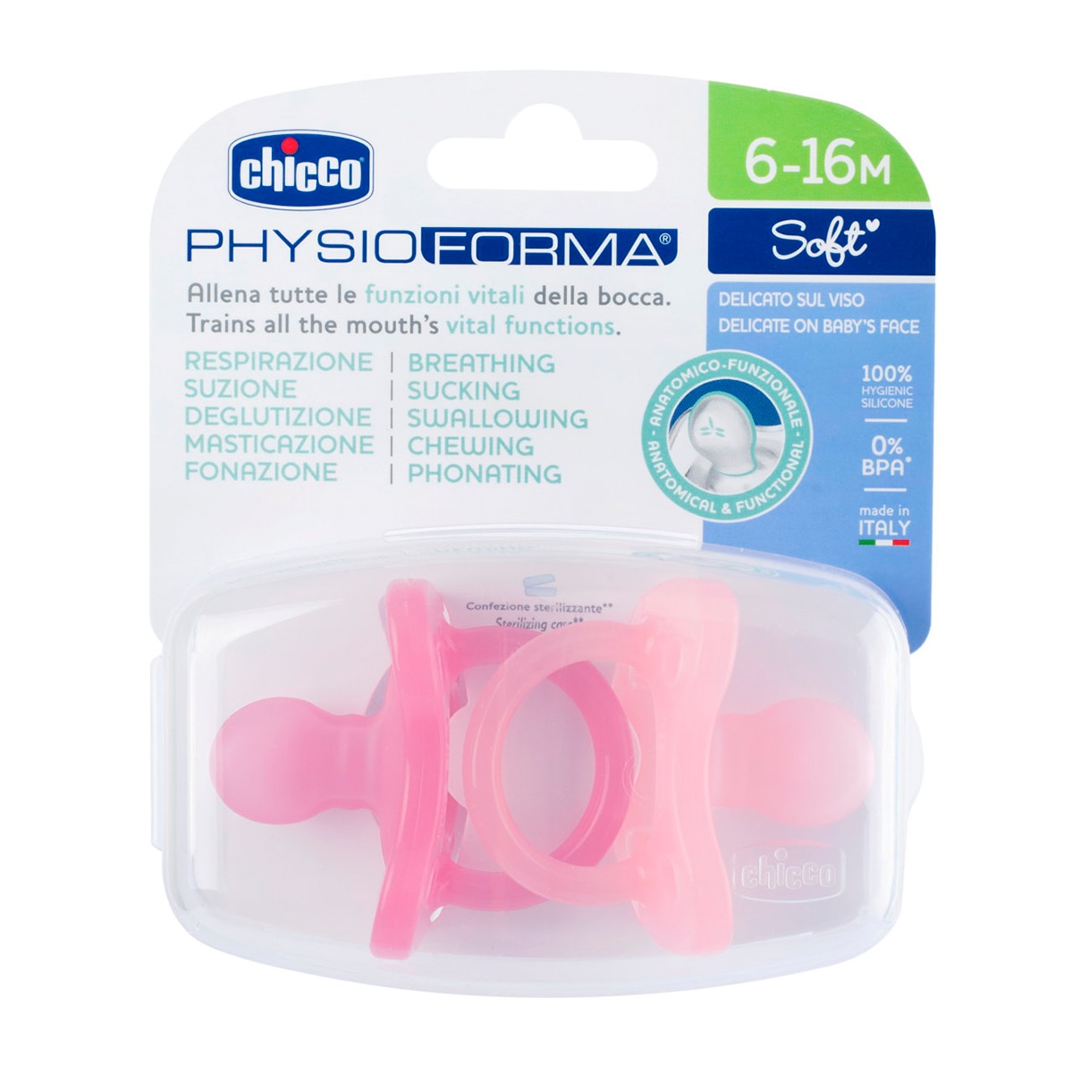 Chupete silicona Chicco Physio Soft 6-16 meses 2 ud - Rosa Erika Rosa Erika-11