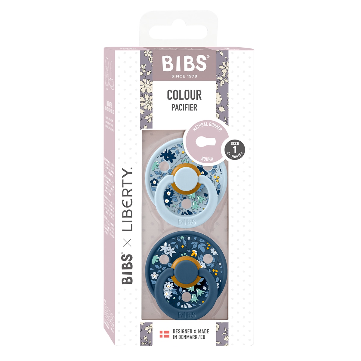 Chupetes tetina redonda BIBS colección Liberty 6-18 meses (2ud) Azul mineral Azul mineral-4