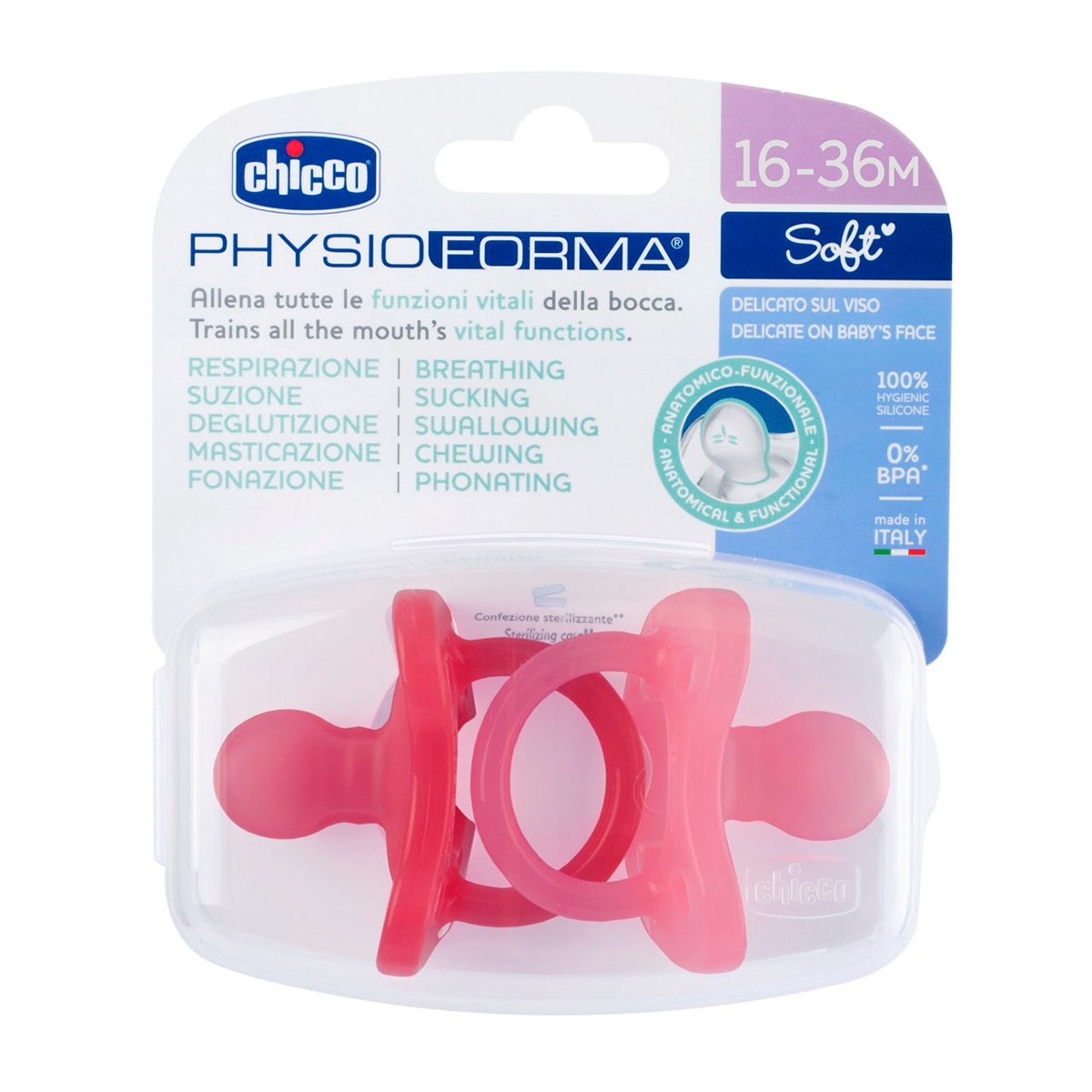 Chupete silicona Chicco Physio Soft 16-36 meses 2ud - Rosa Erika Rosa Erika-12