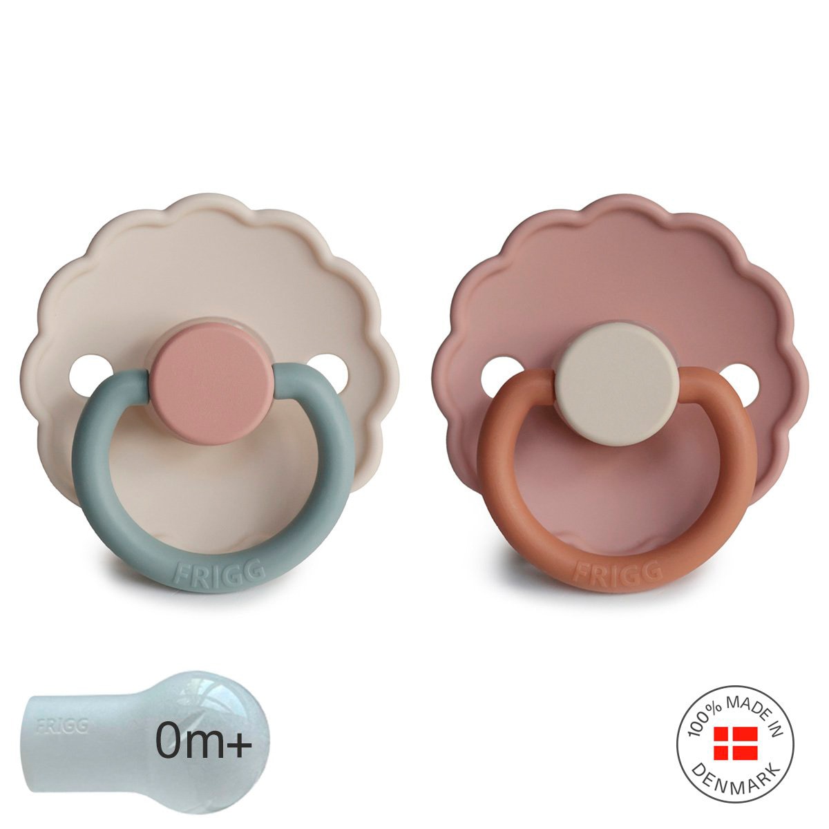 Chupetes tetina redonda Frigg daisy silicona 2ud - Rosa pastel Rosa pastel-2