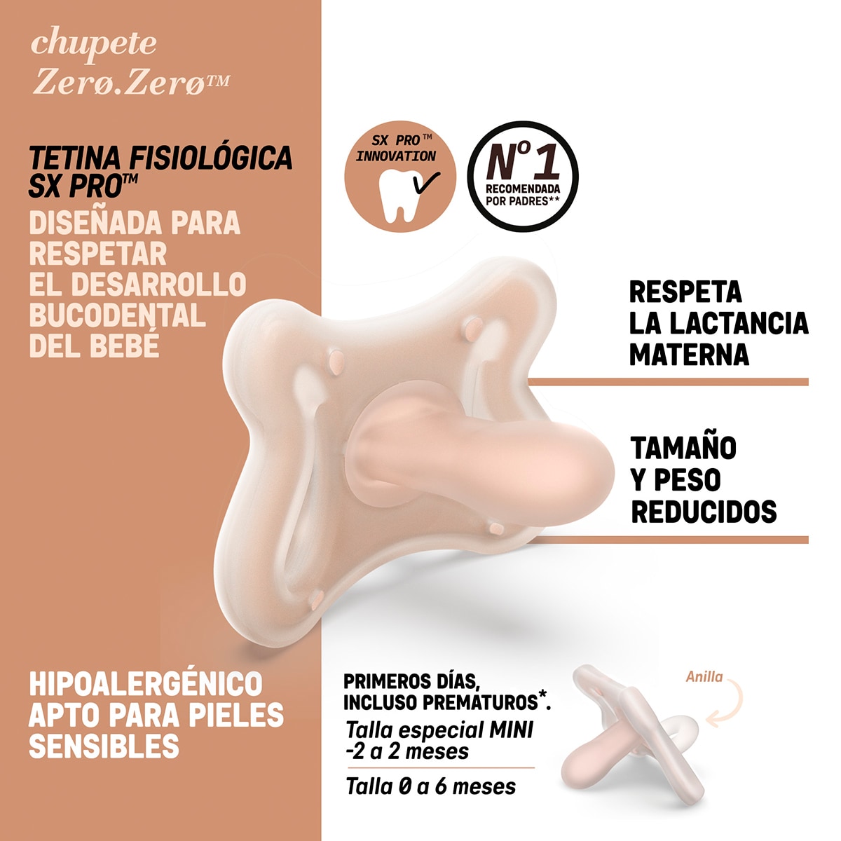 Chupeta Fisiológica Gama Zero Sx Pro Taupe-4