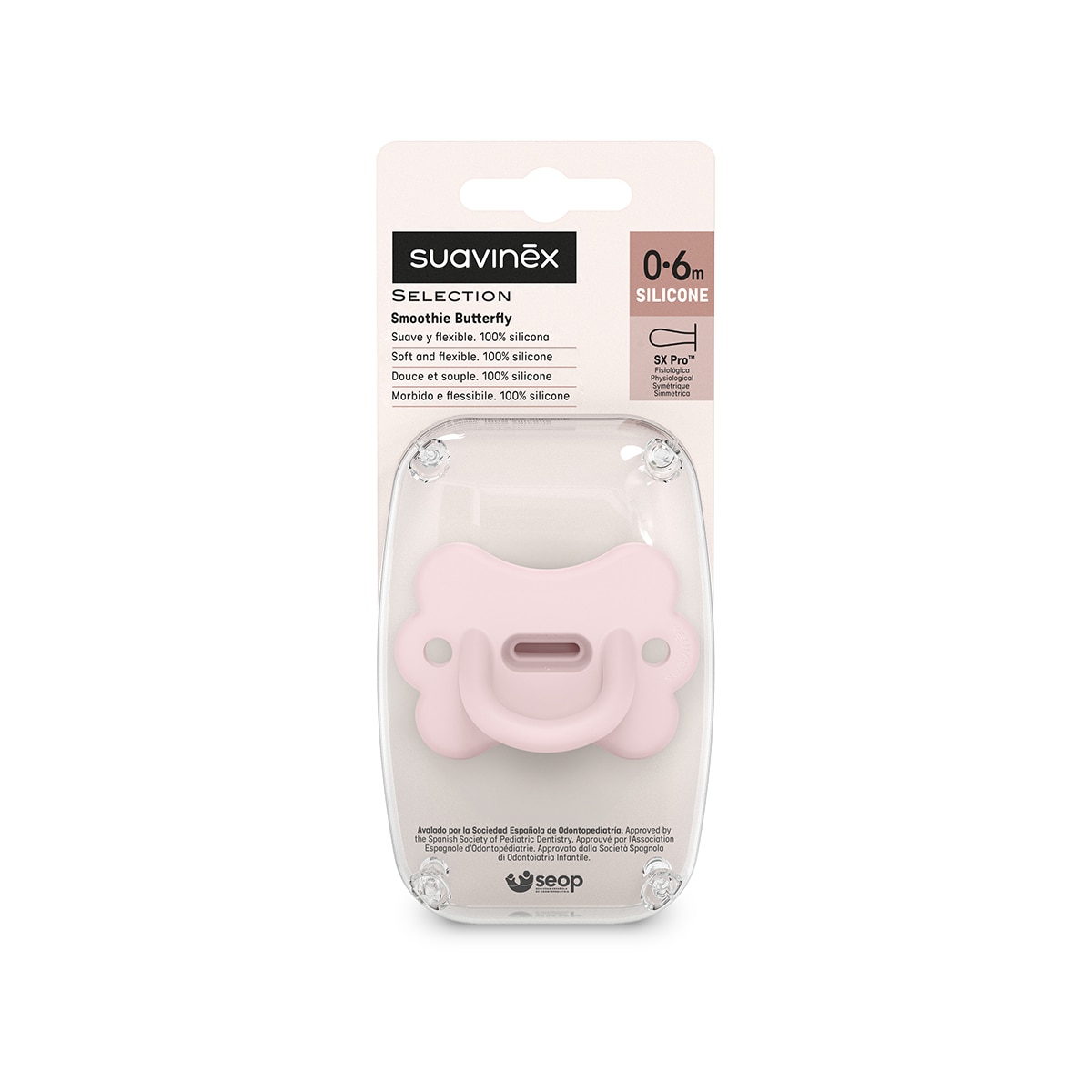 Chupete fisiológico Suavinex Sx Pro Colour Essence Butterfly 0-6M - Rosa claro Rosa claro-3
