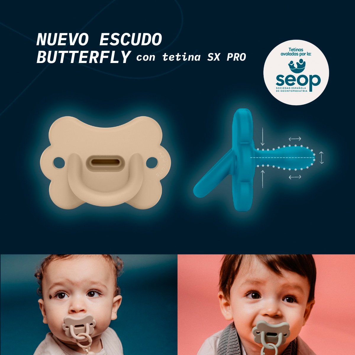 Chupete fisiológico Suavinex Sx Pro Colour Essence Butterfly 6-18M - Rosa pálido Rosa pálido-5