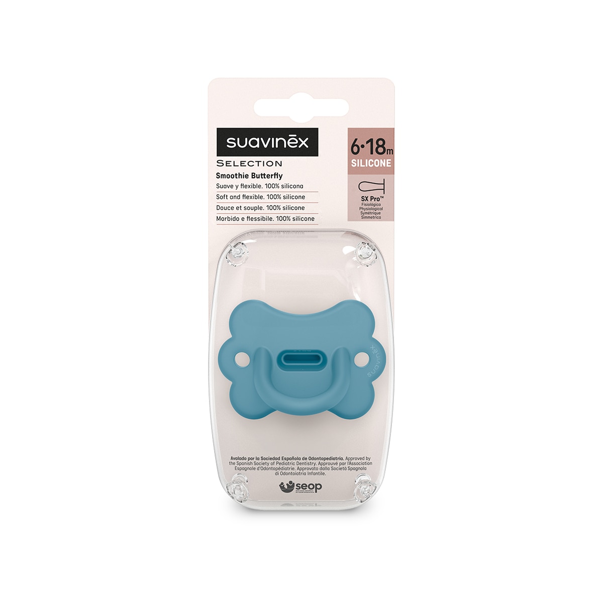 Chupete fisiológico Suavinex Sx Pro Colour Essence Butterfly 6-18M - Azul Azul-3