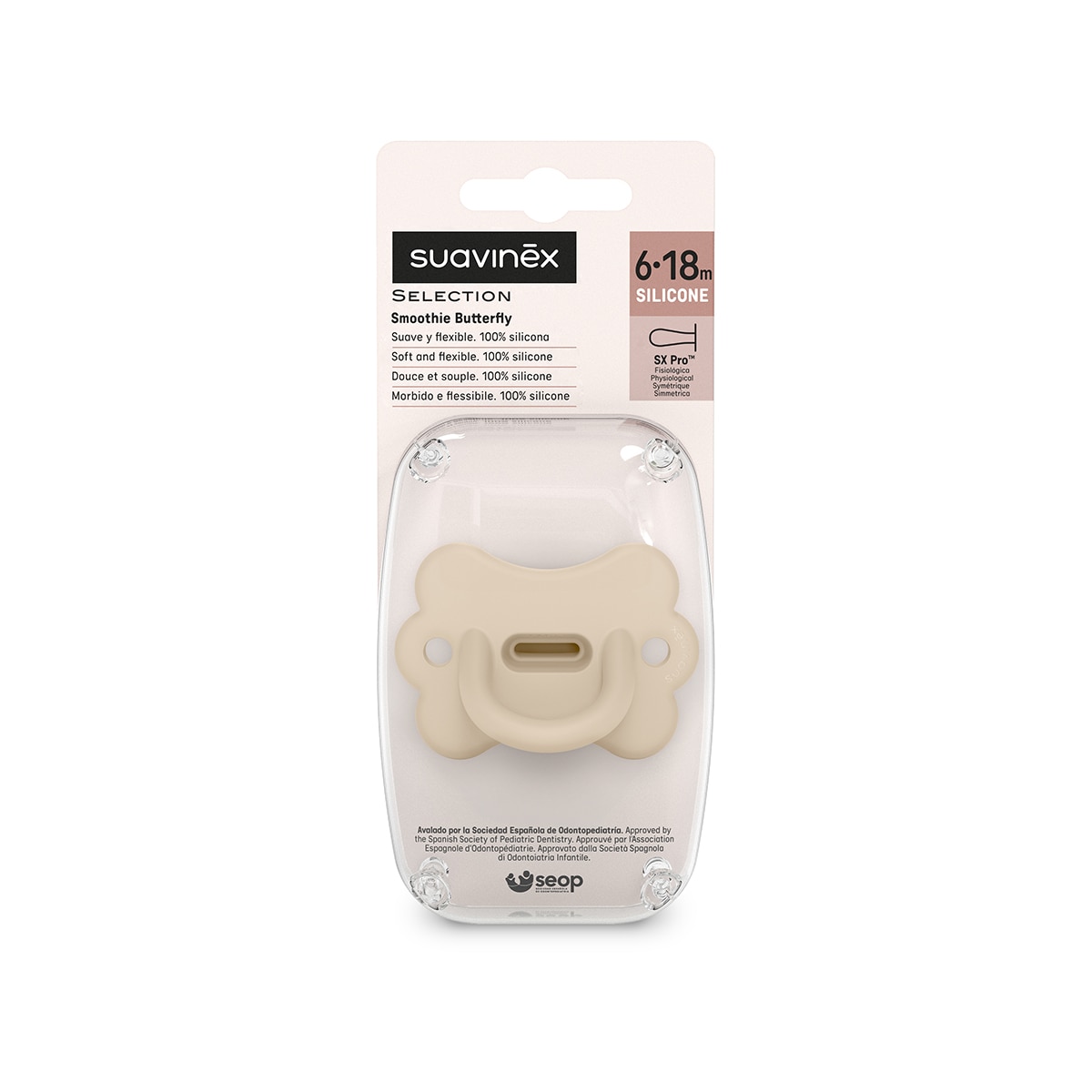 Chupeta Fisiológica Sx Pro Colour Essence Butterfly - 6-18 Meses Bege-6