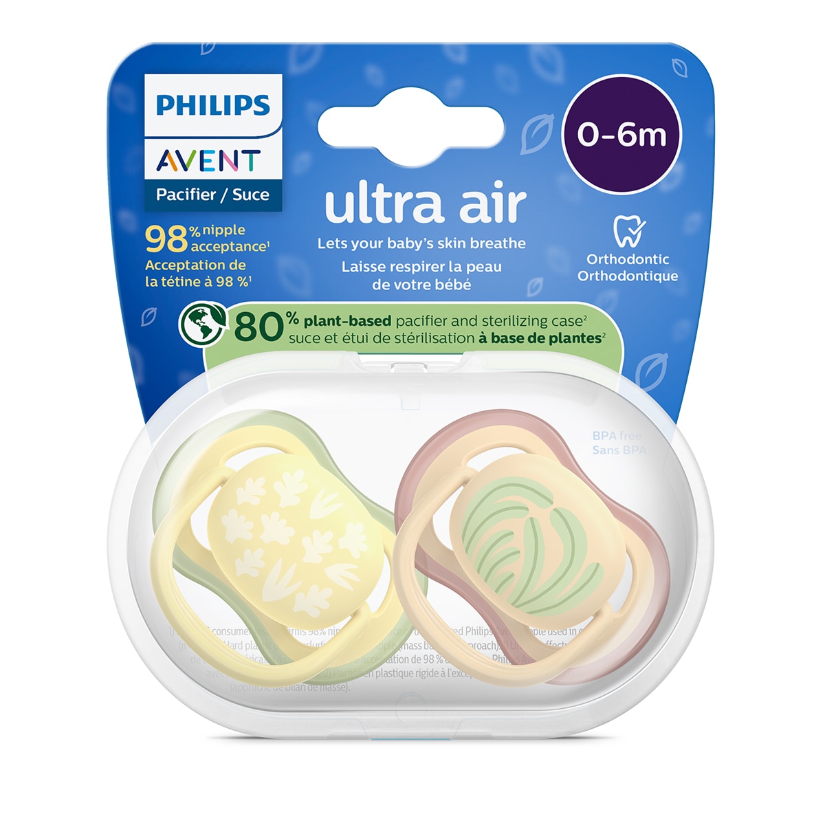 Chupete Philips Avent Ultra Air 0-6 meses 2 uds Amarillo Amarillo-4