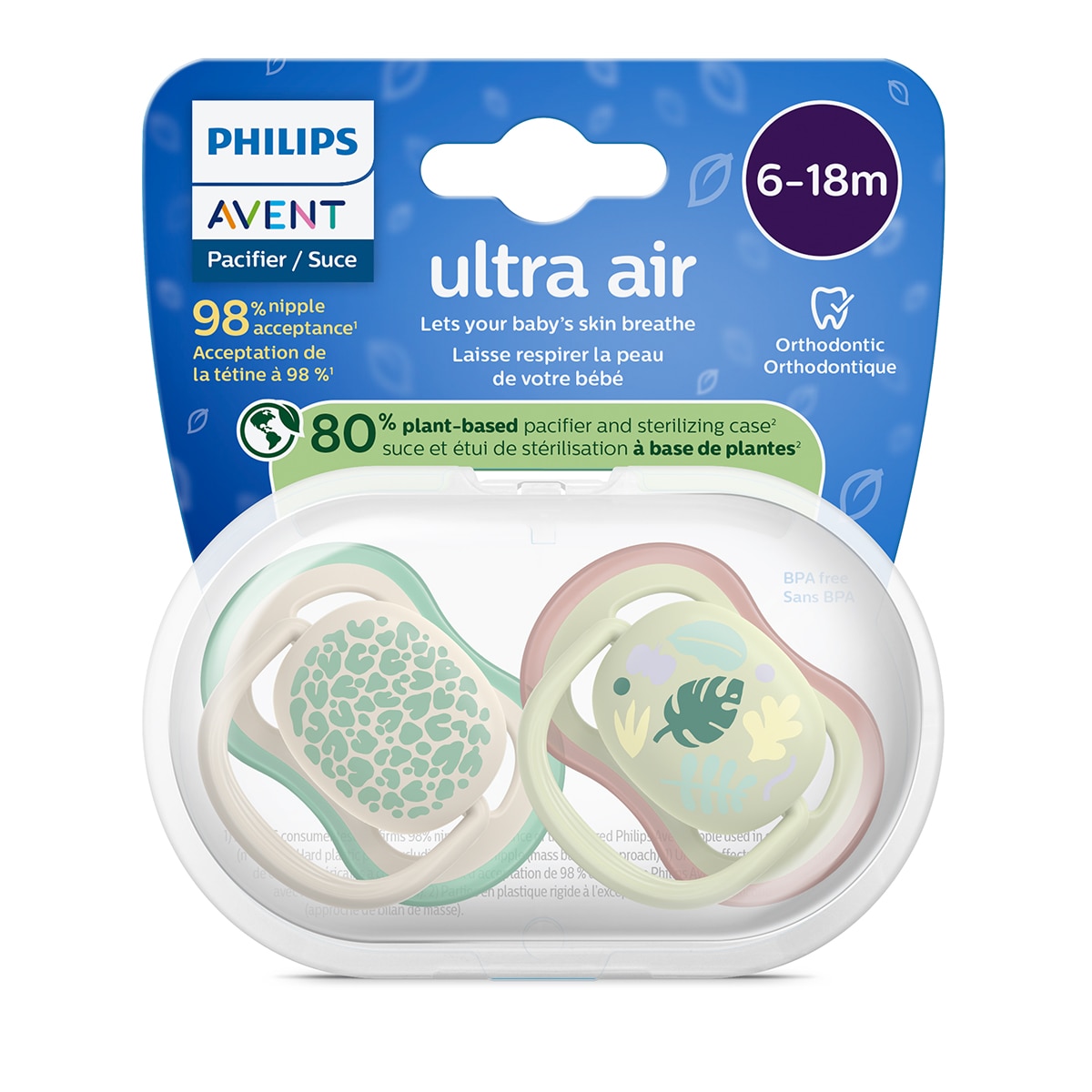 Chupete Philips Avent Ultra Air 6-18 meses 2 uds - Verde anticuario Verde anticuario-4
