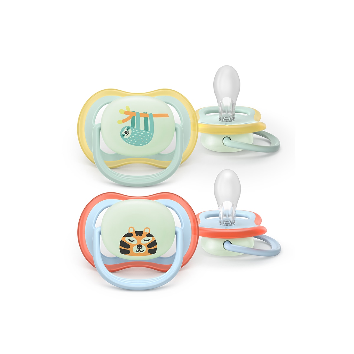 Philips Avent - Chupete Philips Avent Ultra Air Nocturno 0-6 meses 2 uds, brilla en la oscuridad.