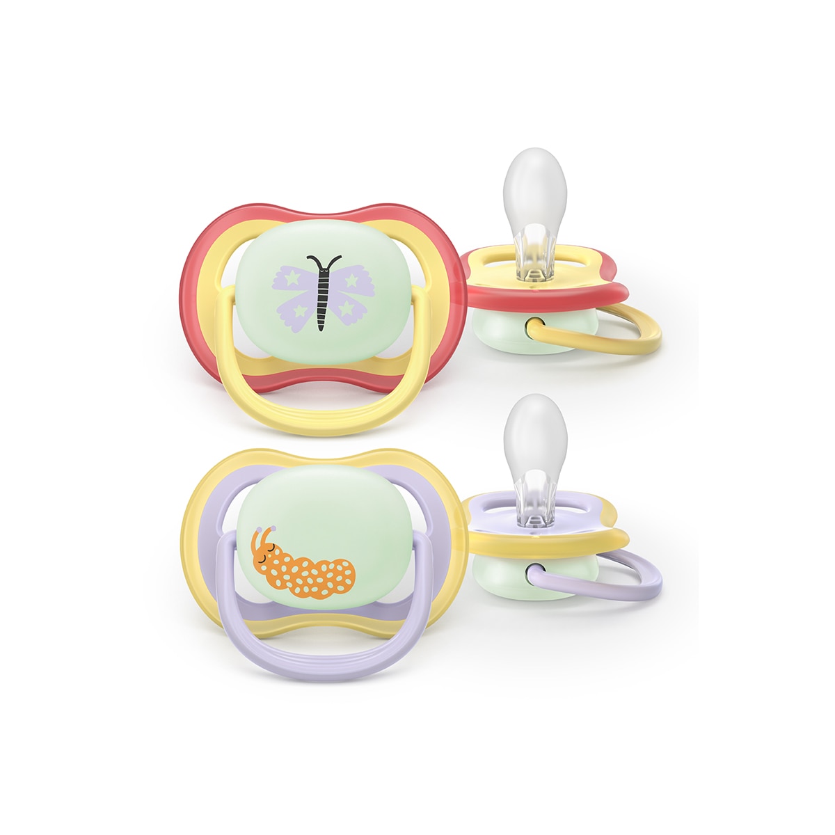 Imagem 0 de Chupeta Noturna Avent Ultra Air 0-6 Meses 2 Unidades, Brilha no Escuro