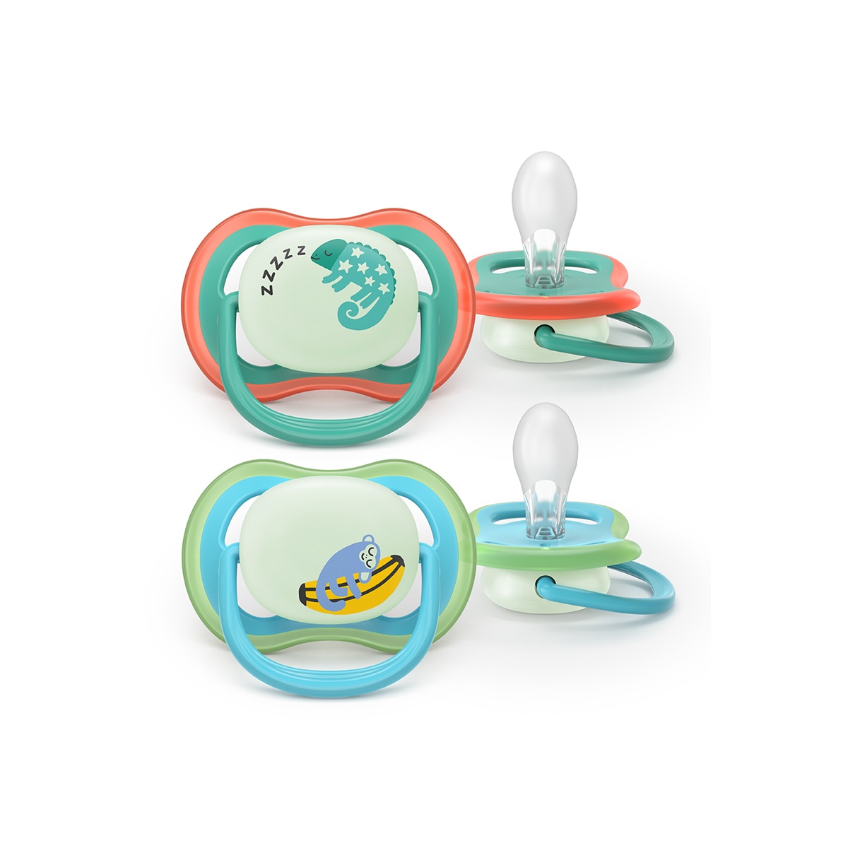 Philips Avent - Chupete Philips Avent Ultra Air Nocturno 6-18 meses 2 uds, brilla en la oscuridad.