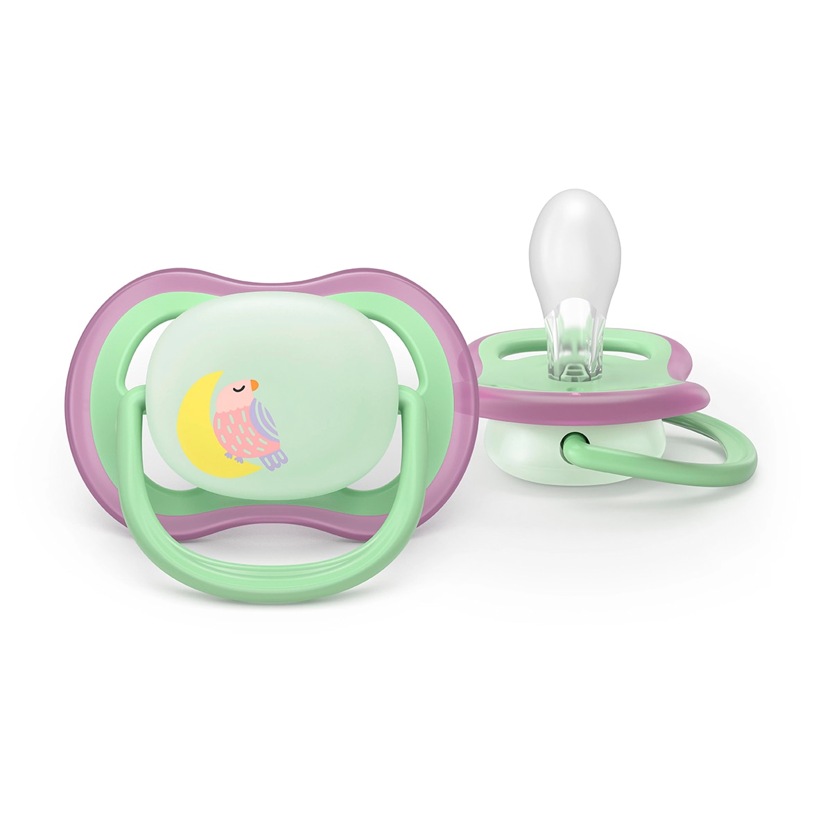 Chupeta Noturna Avent Ultra Air 6-18 Meses 2 Unidades, Brilha no Escuro Rosa Flamingo-2