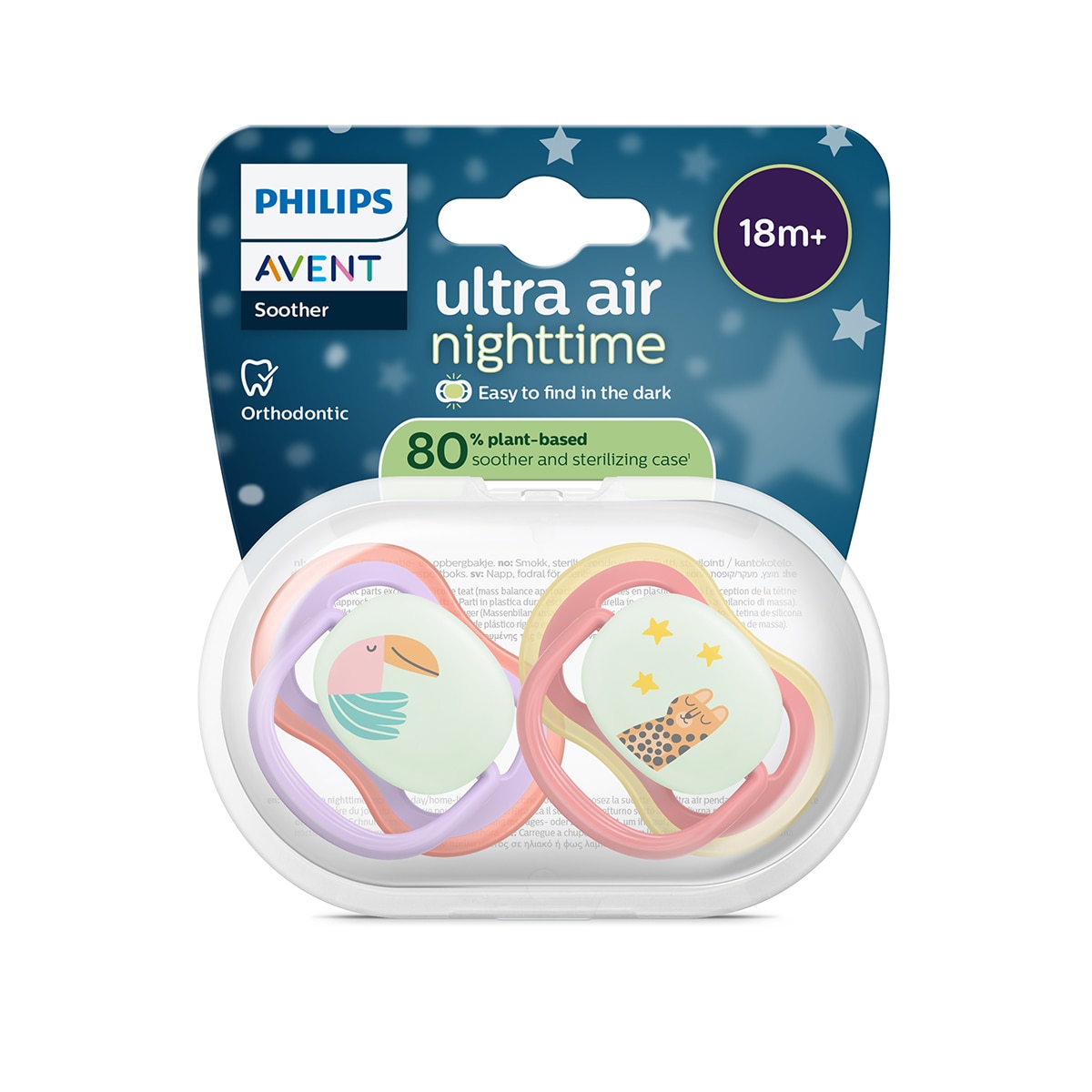 Chupeta Noturna Avent Ultra Air +18 Meses 2 Unidades, Brilha no Escuro Lilás-4