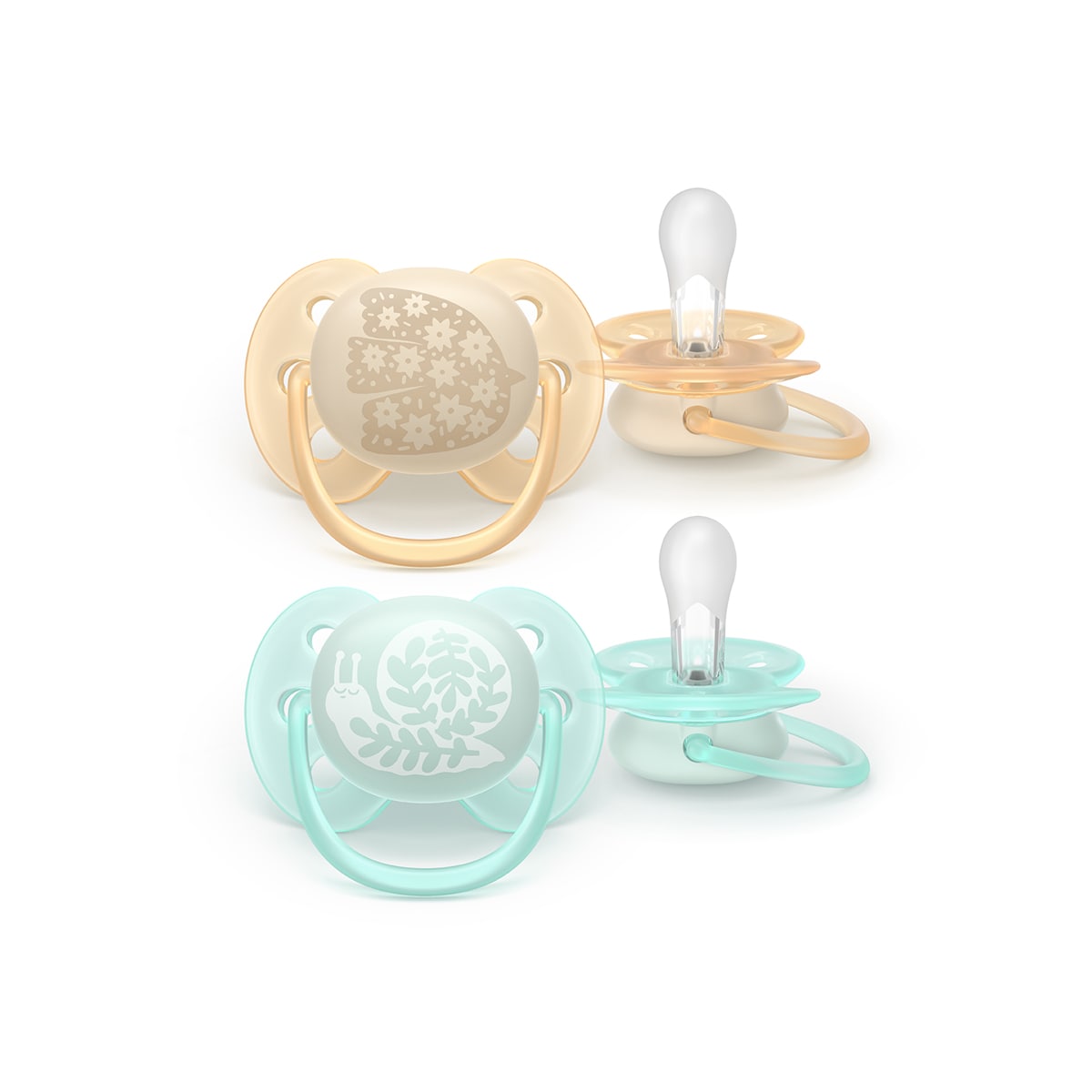 Chupeta Ultra Soft 0-6 Meses - 2 Un. Verde Mint-1