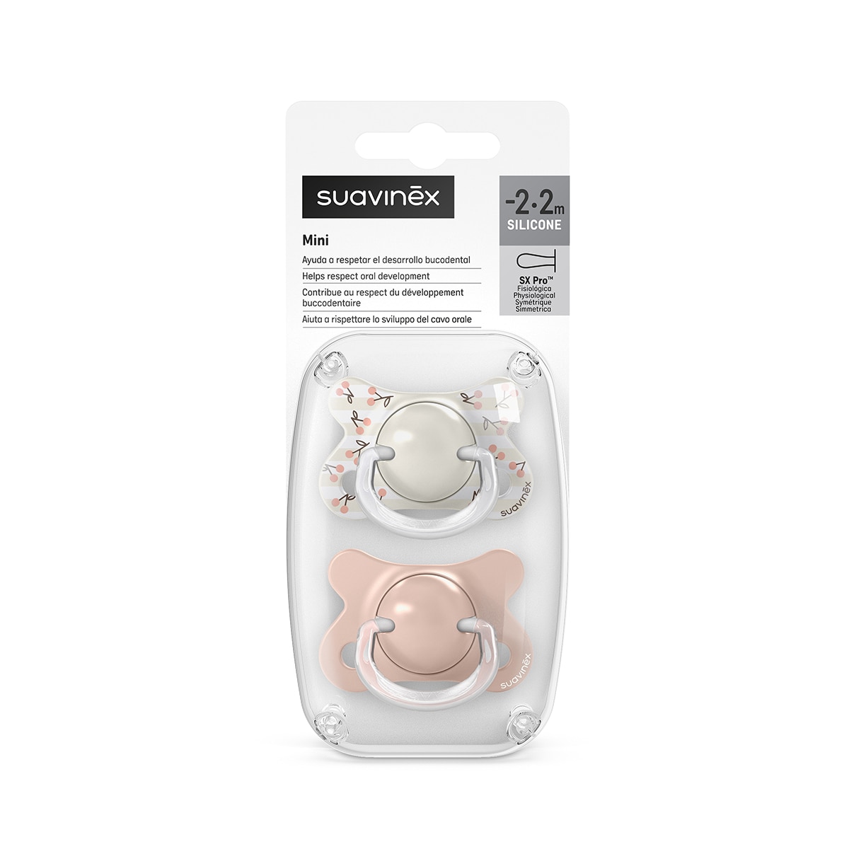 Chupete fisiológico Suavinex Sx Pro -2-2 meses (2ud) colección Birdies - Rosa claro Rosa claro-4