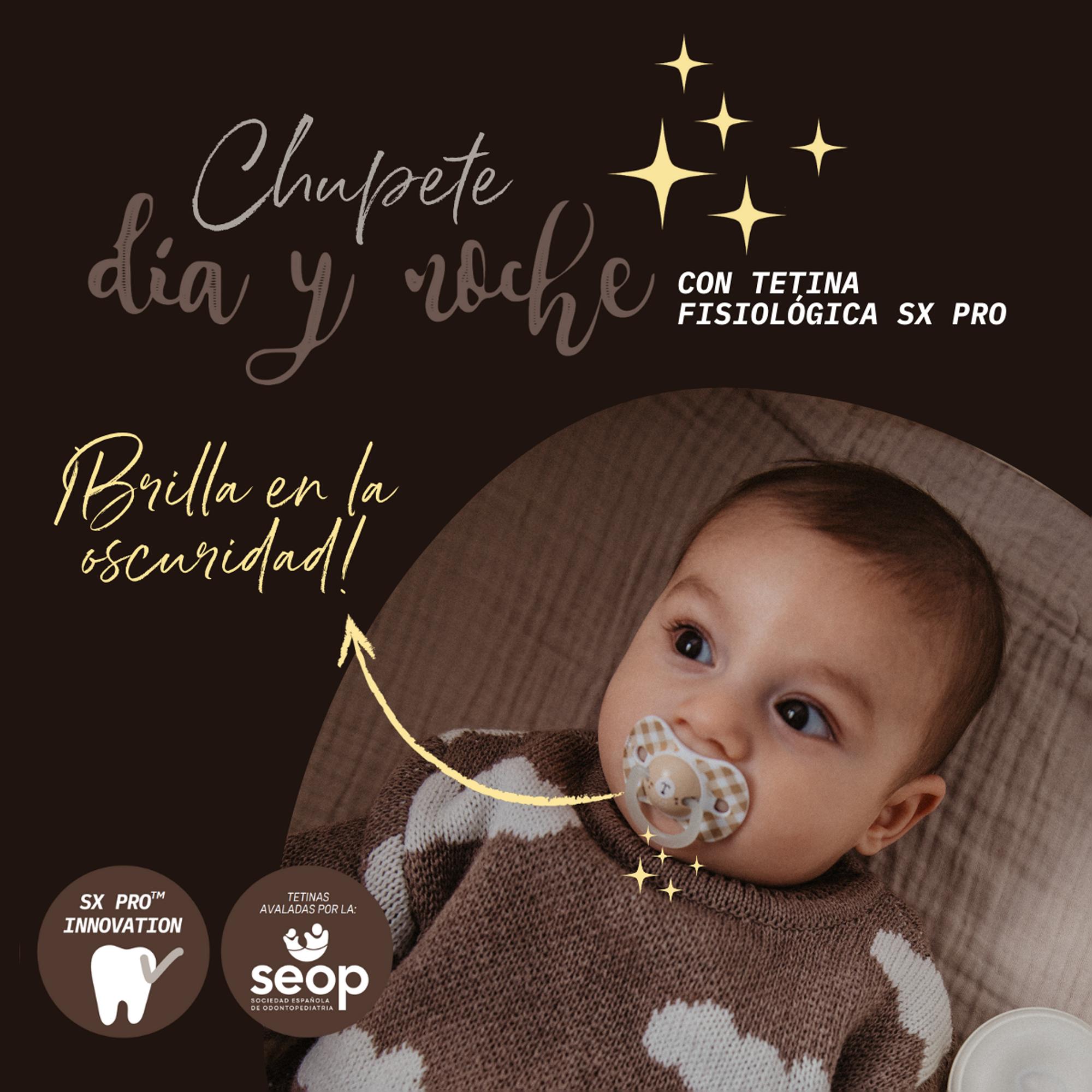 Chupetes nocturnos Fisiológico Suavinex SX Pro 6-18 meses (2ud.) colección Wild&free - Gris claro Gris claro-7