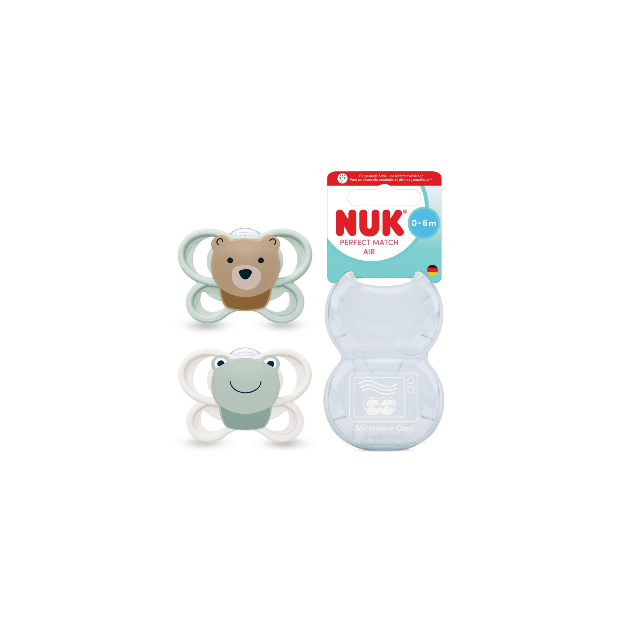 Chupetes anatómicos NUK Perfect Match air 0-6meses, 2ud - Verde anticuario Verde anticuario-6