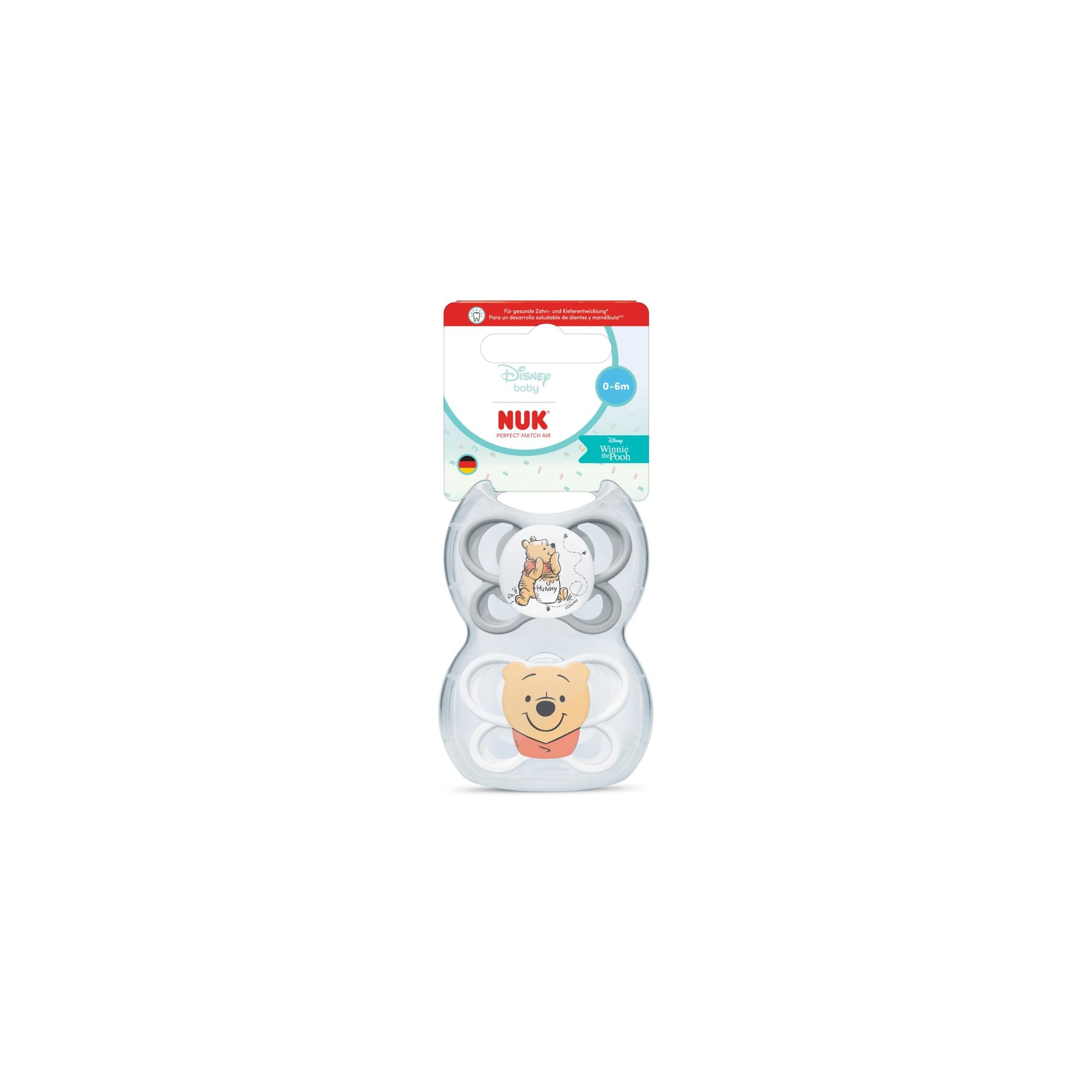 Chupetes anatómicos NUK Perfect Match air 0-6meses Winnie the Pooh, 2ud - Amarillo Suave Amarillo Suave-6