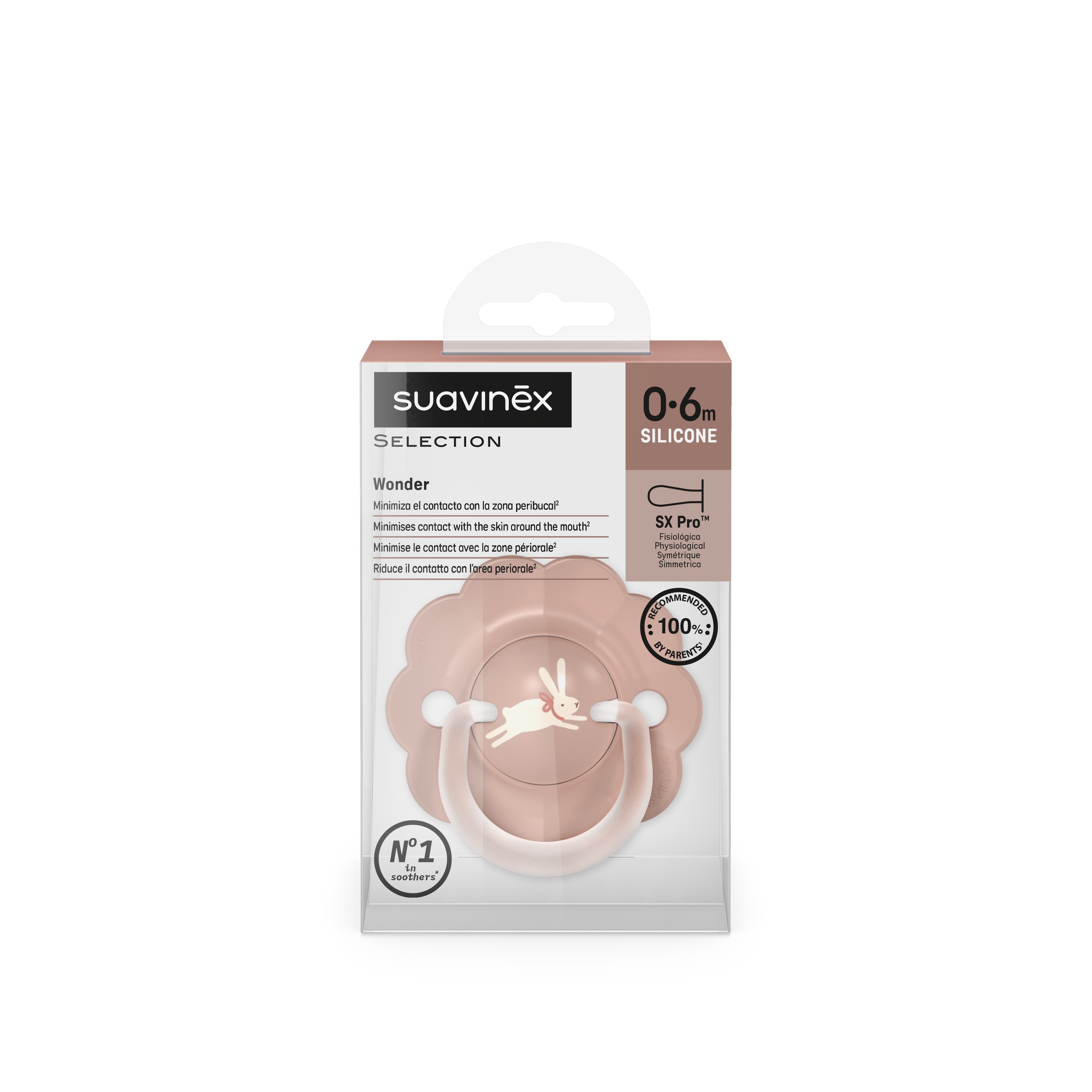 Chupete fisiológico Suavinex Sx Pro 0-6 meses redondo colección Wonderland 2.0 - Rosa claro Rosa claro-2