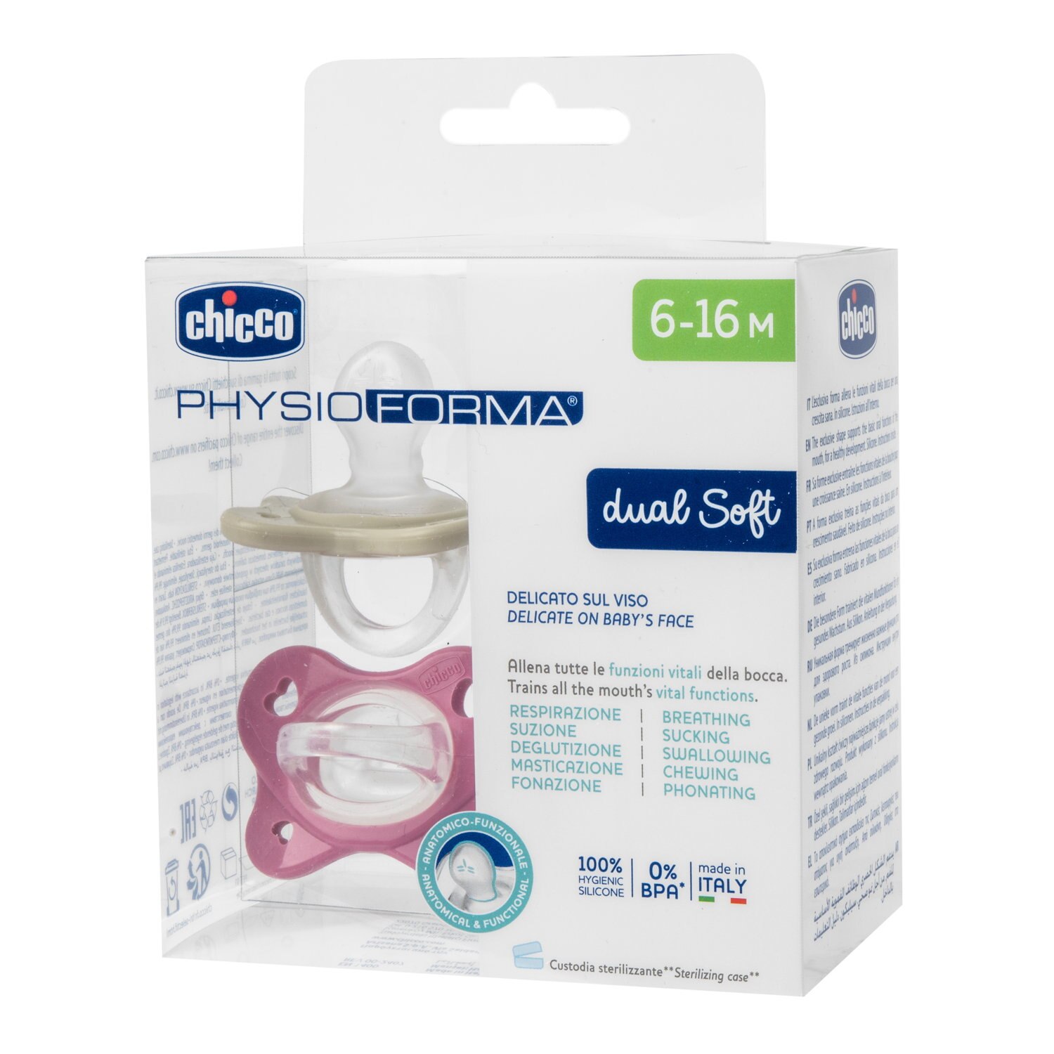 Chupete silicona Chicco Dual soft 6-16 meses, 2ud - Rosa chicle Rosa chicle-10