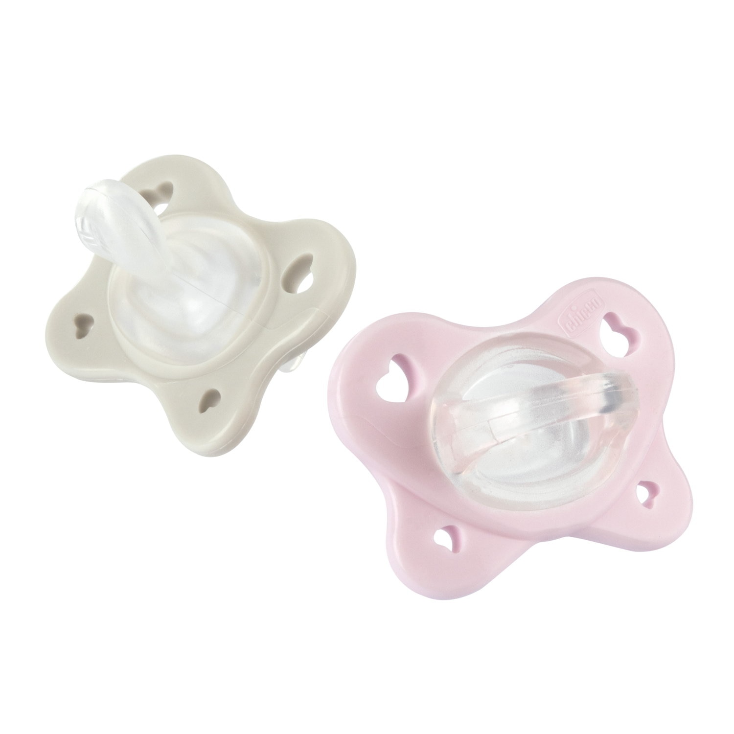 Imagen 2 de Chupete silicona Chicco Dual soft 2-6 meses, 2ud - Rosa claro Rosa claro