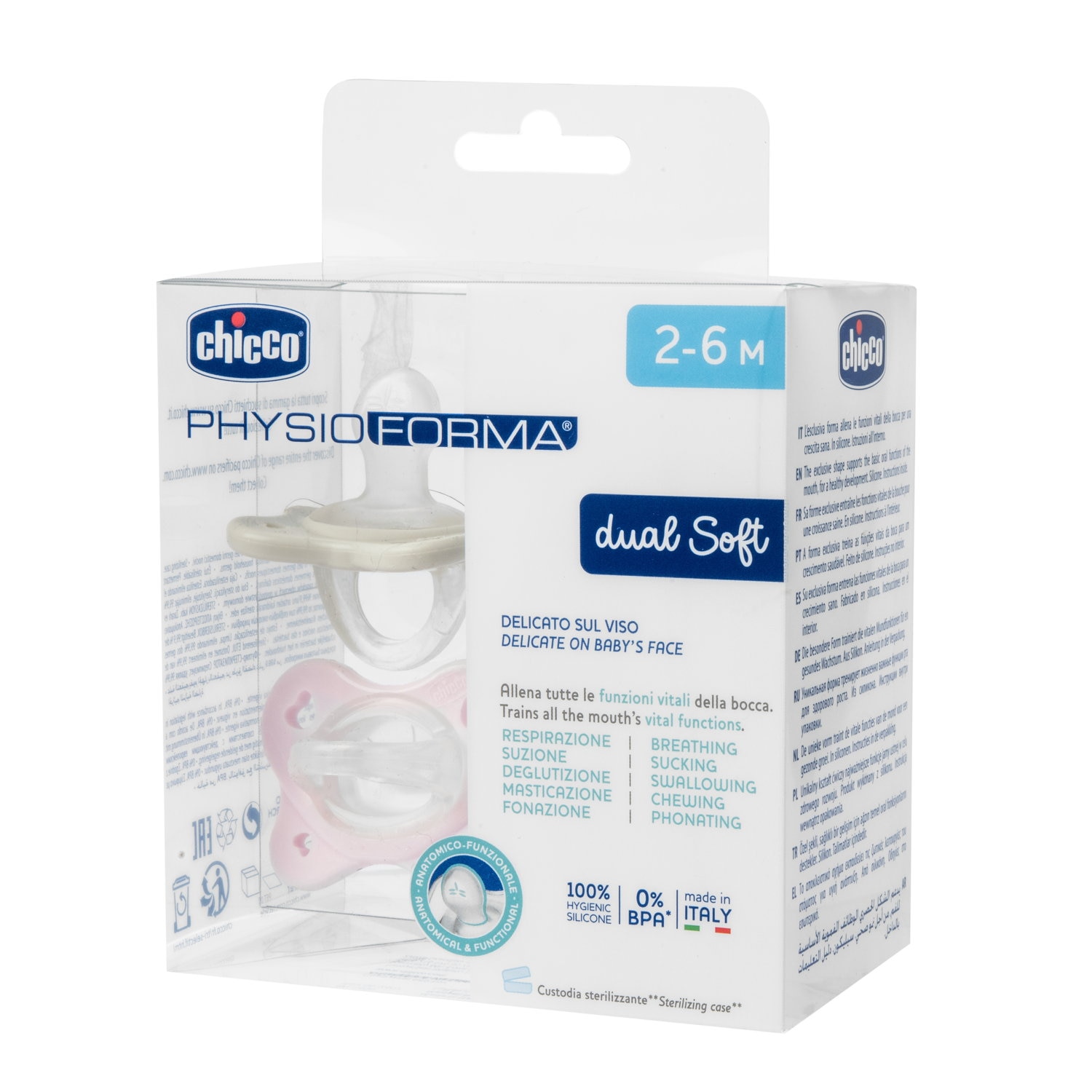 Imagen 10 de Chupete silicona Chicco Dual soft 2-6 meses, 2ud - Rosa claro Rosa claro
