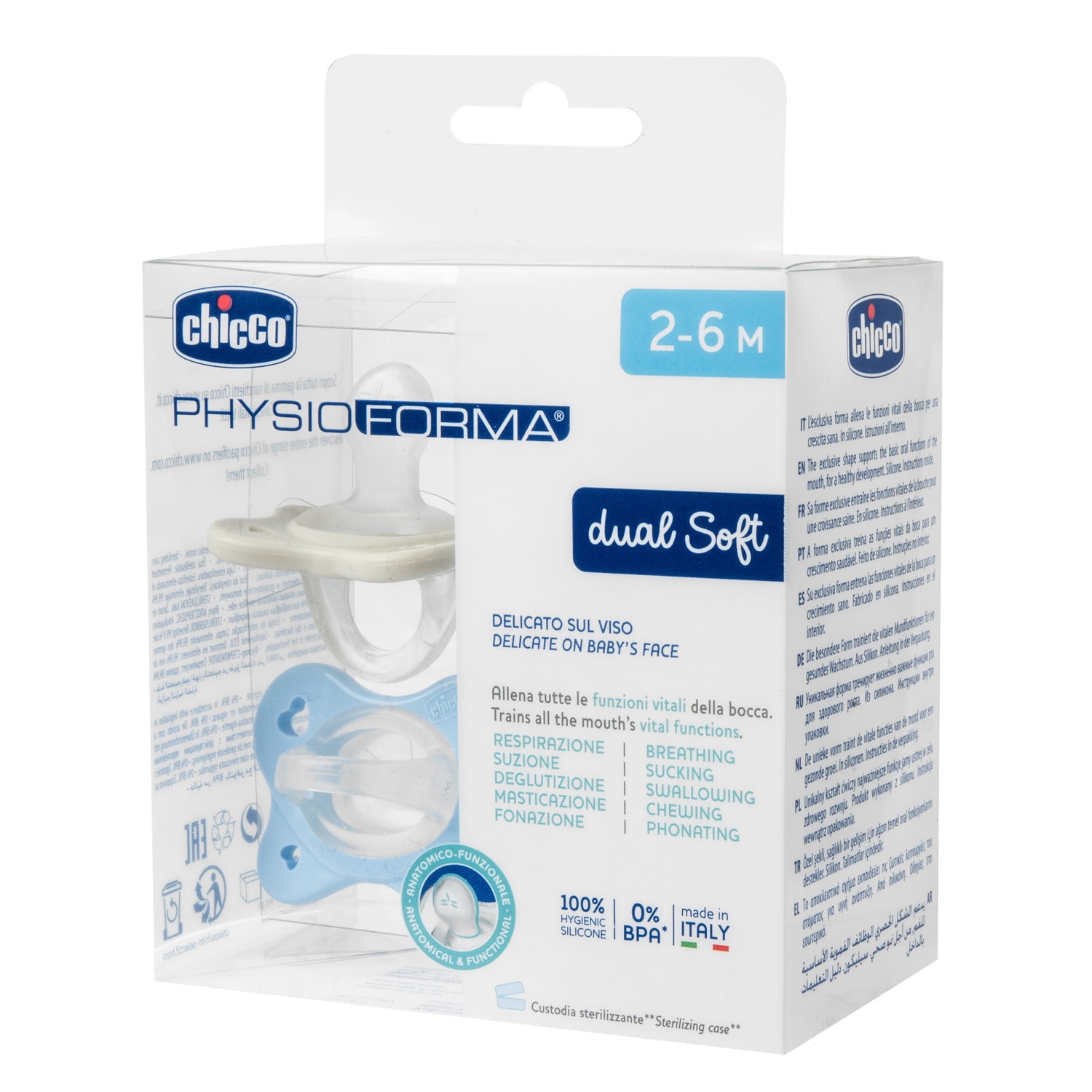 Imagen 8 de Chupete silicona Chicco Dual soft 2-6 meses, 2ud - Azul claro Azul claro